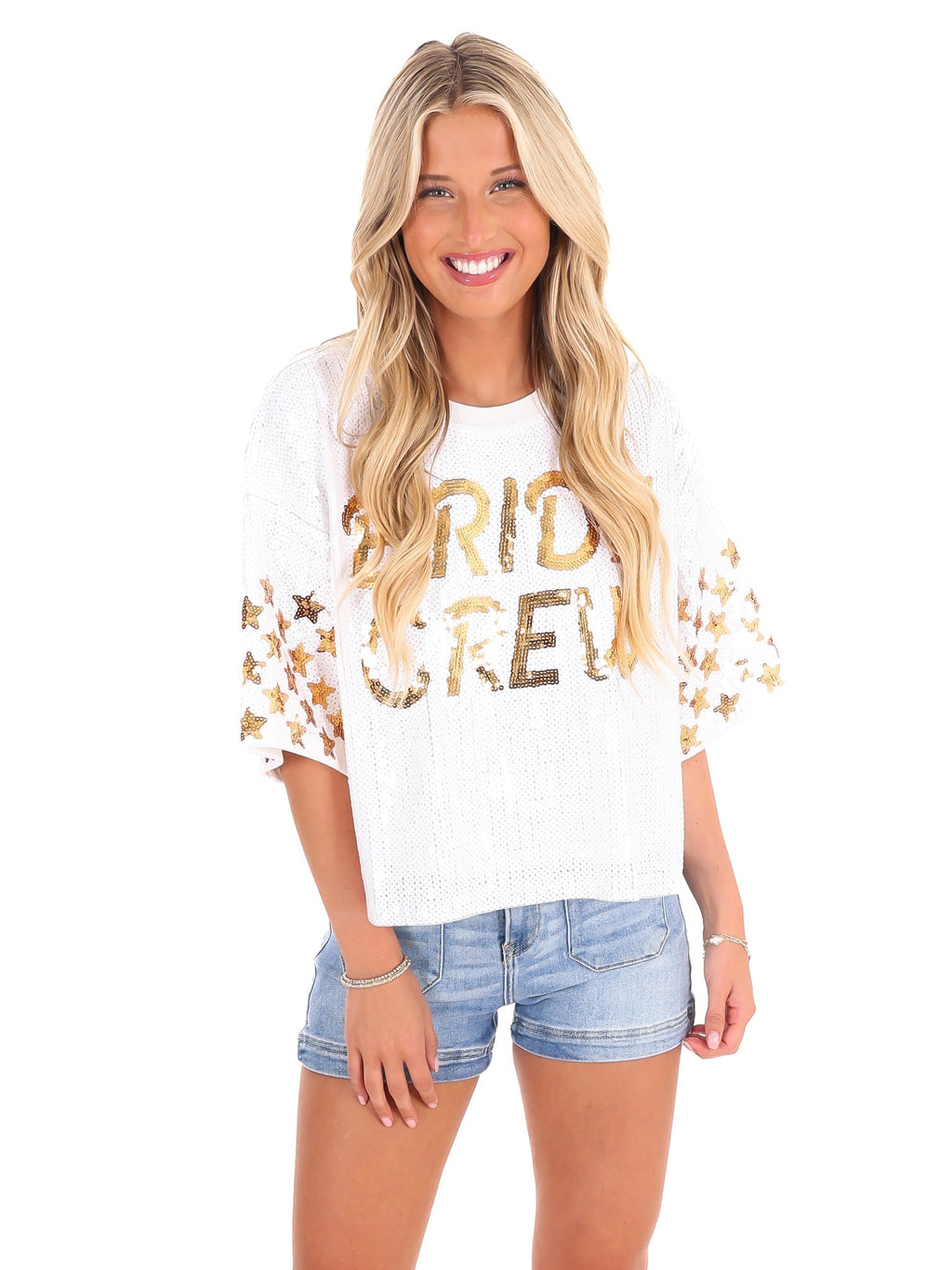 Bride Crew Sequin Top
