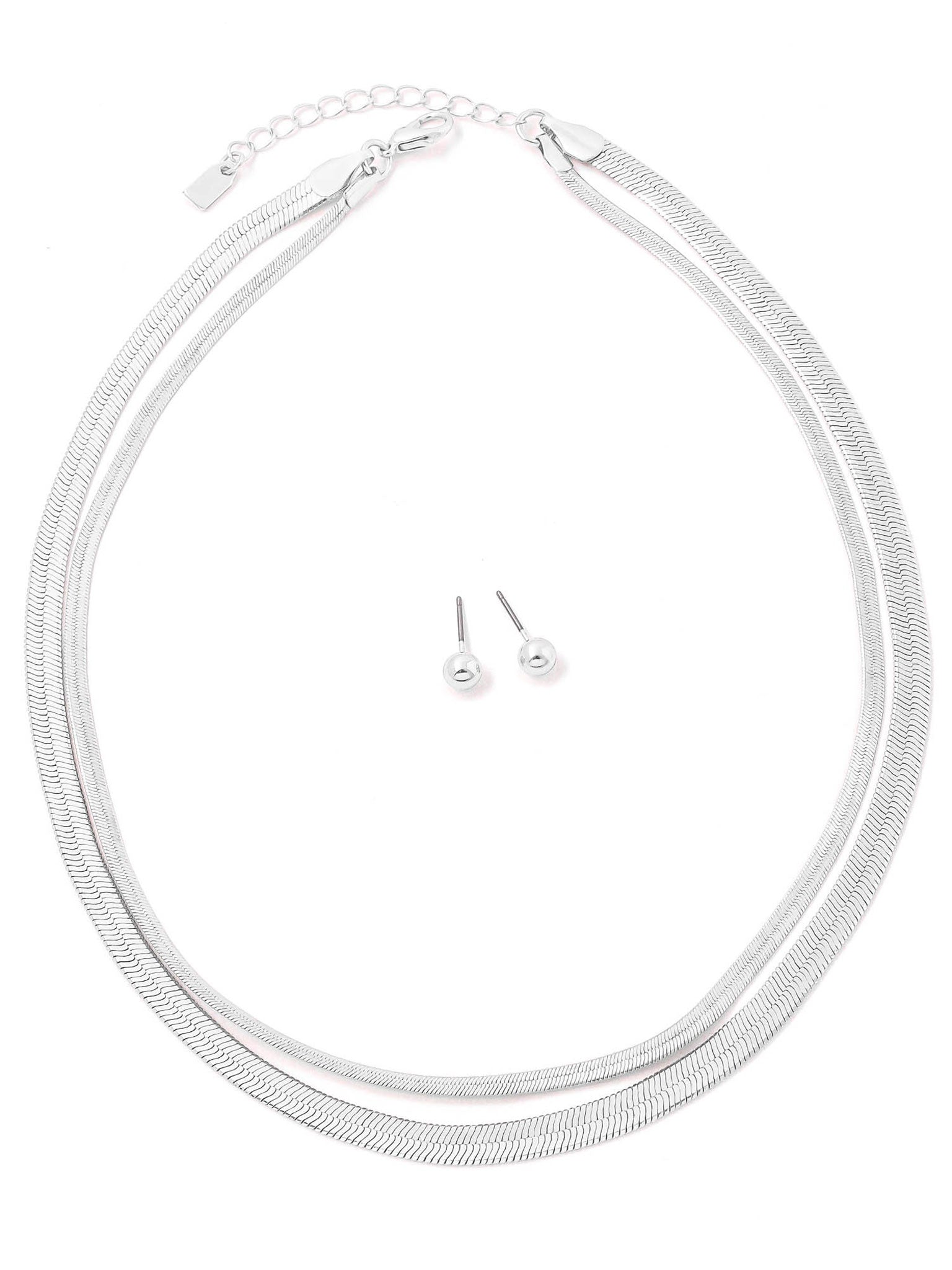 Brass Snake Chain Layered Necklace