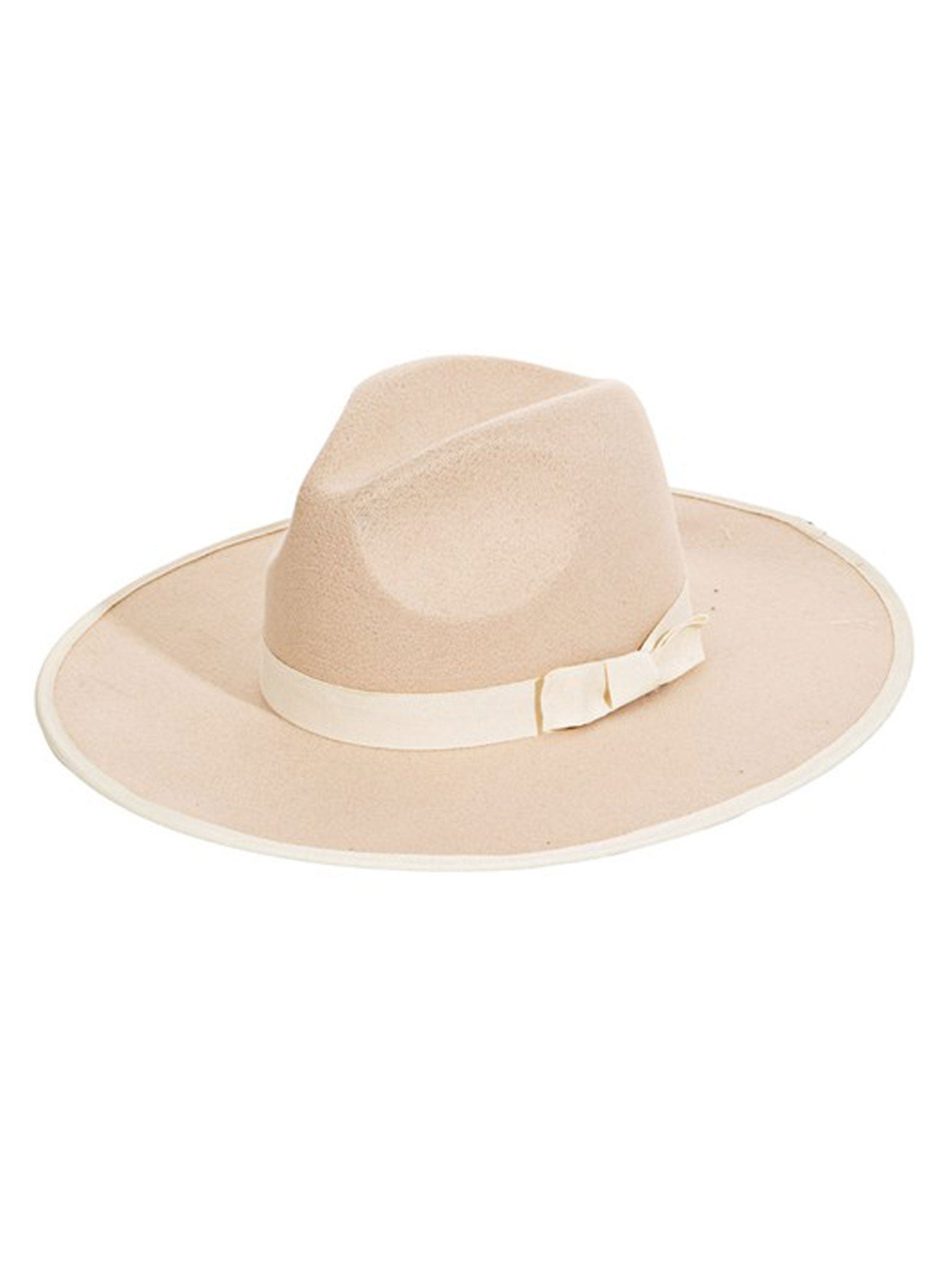 Free Falling Beige Ribbon Hat