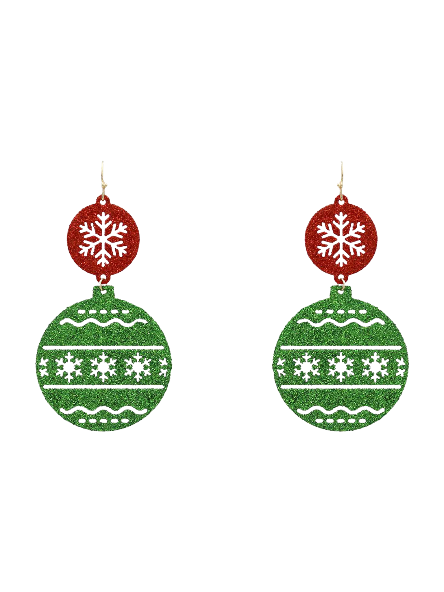 Christmas Ornament Glitter Dangle Earrings