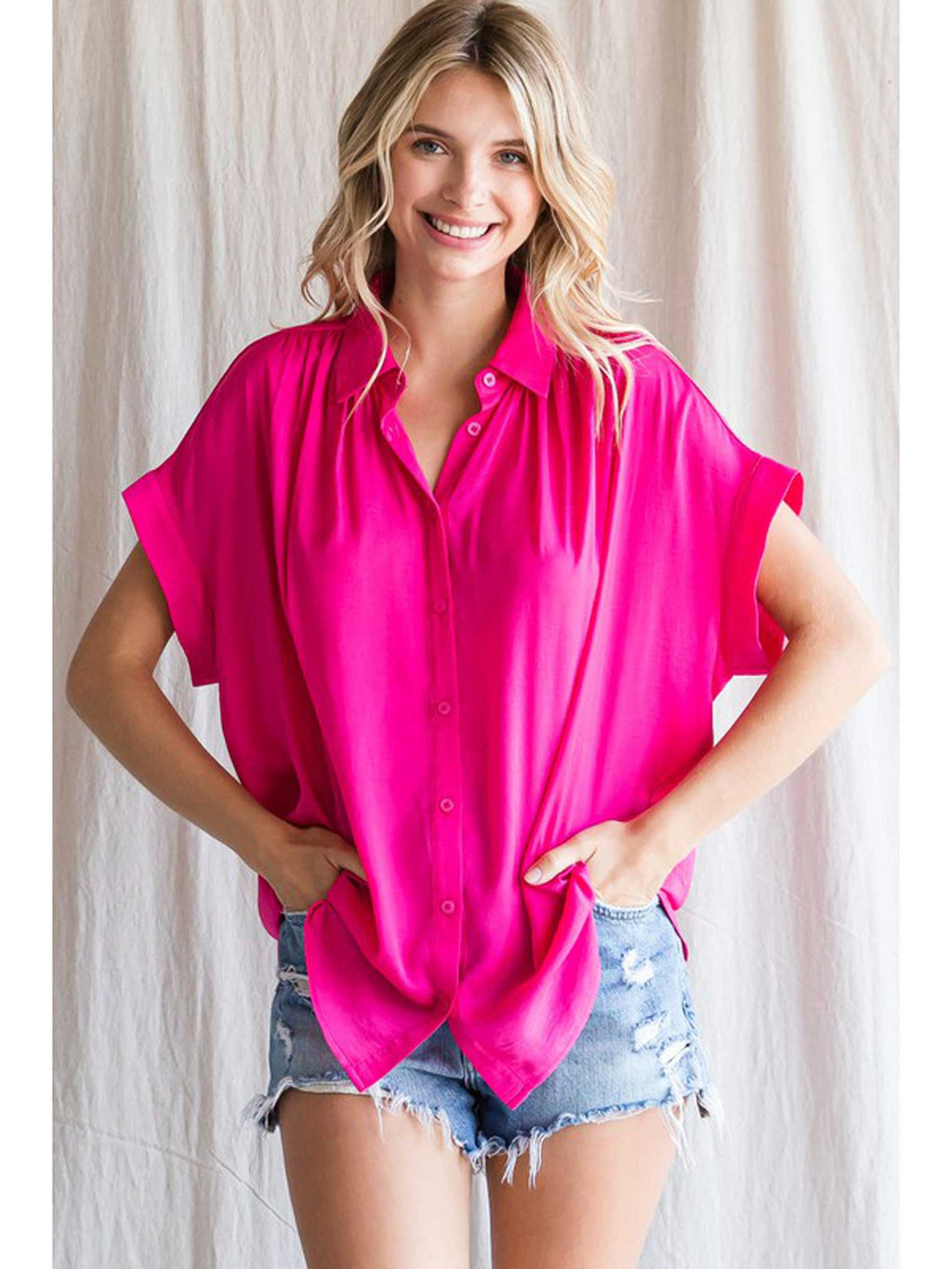 Curvy Better This Way Button Up Top