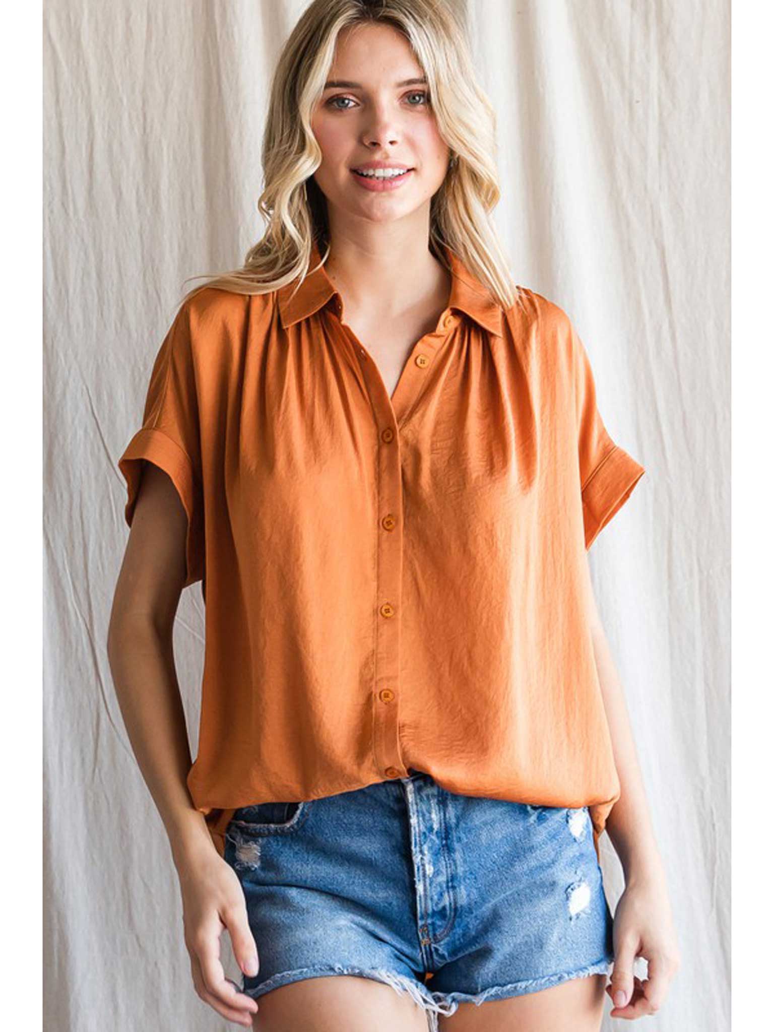 Curvy Better This Way Button Up Top