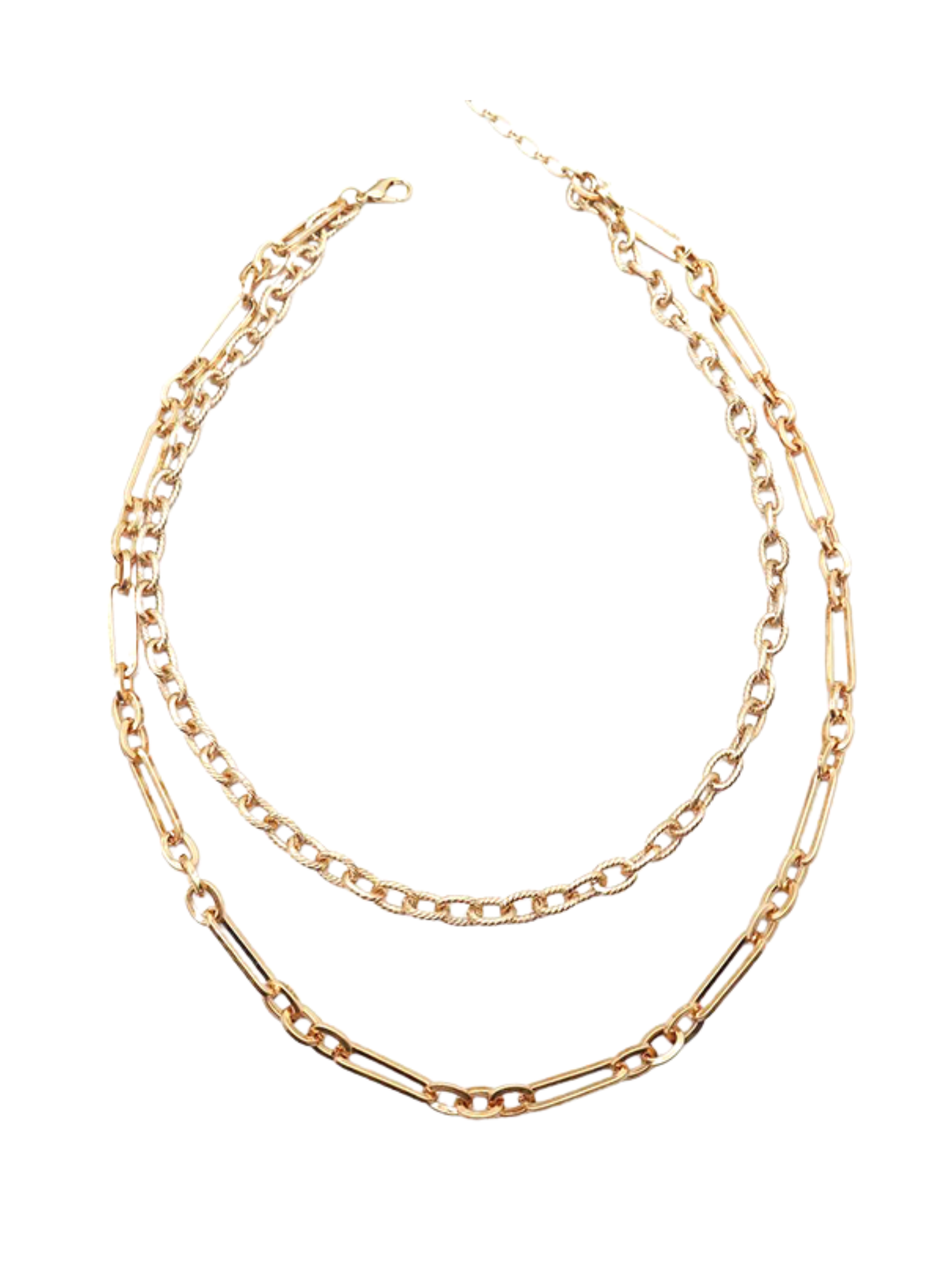 Double Layered Metal Chain Necklace