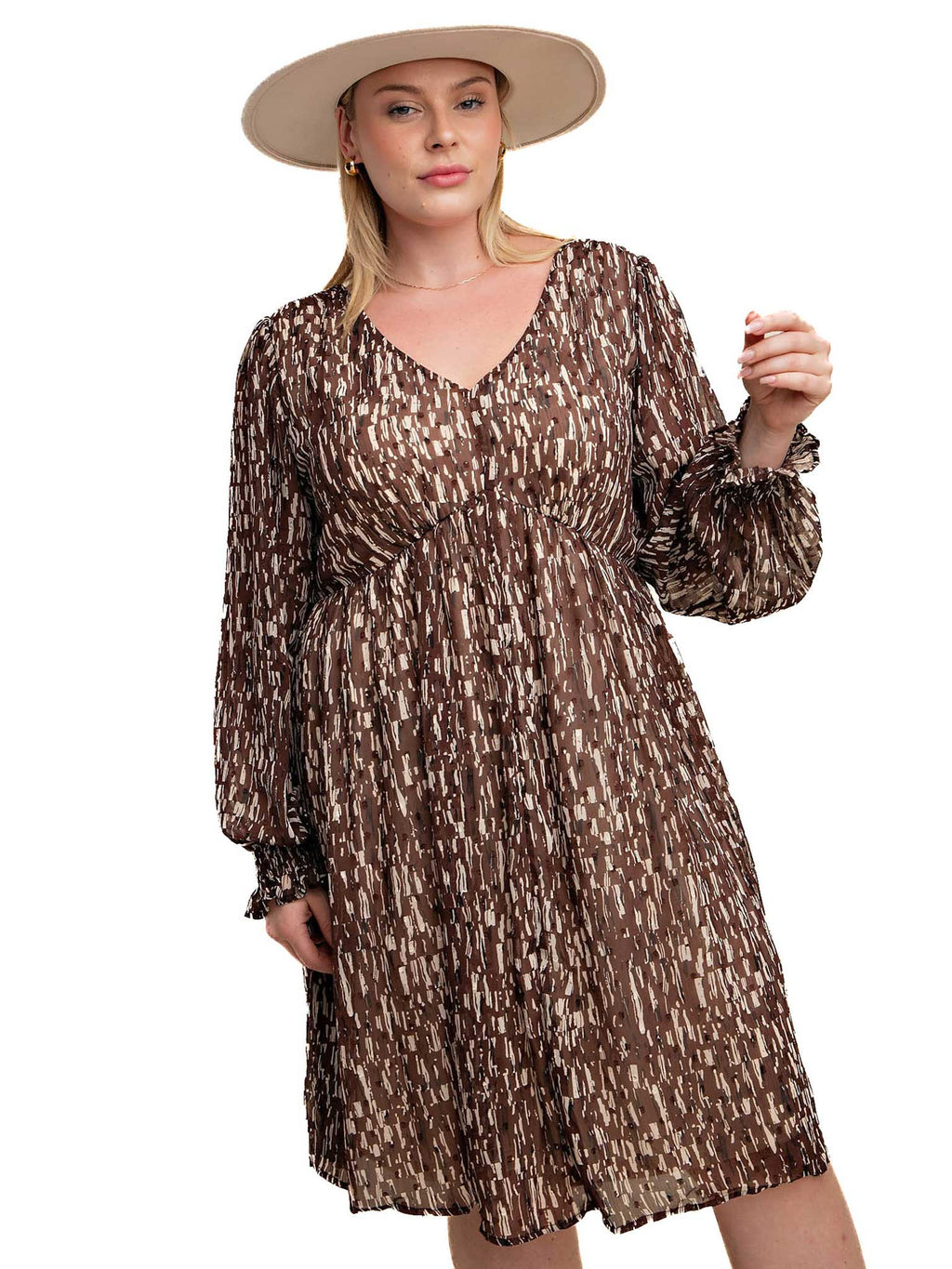 Curvy Opposite Direction Print Dress