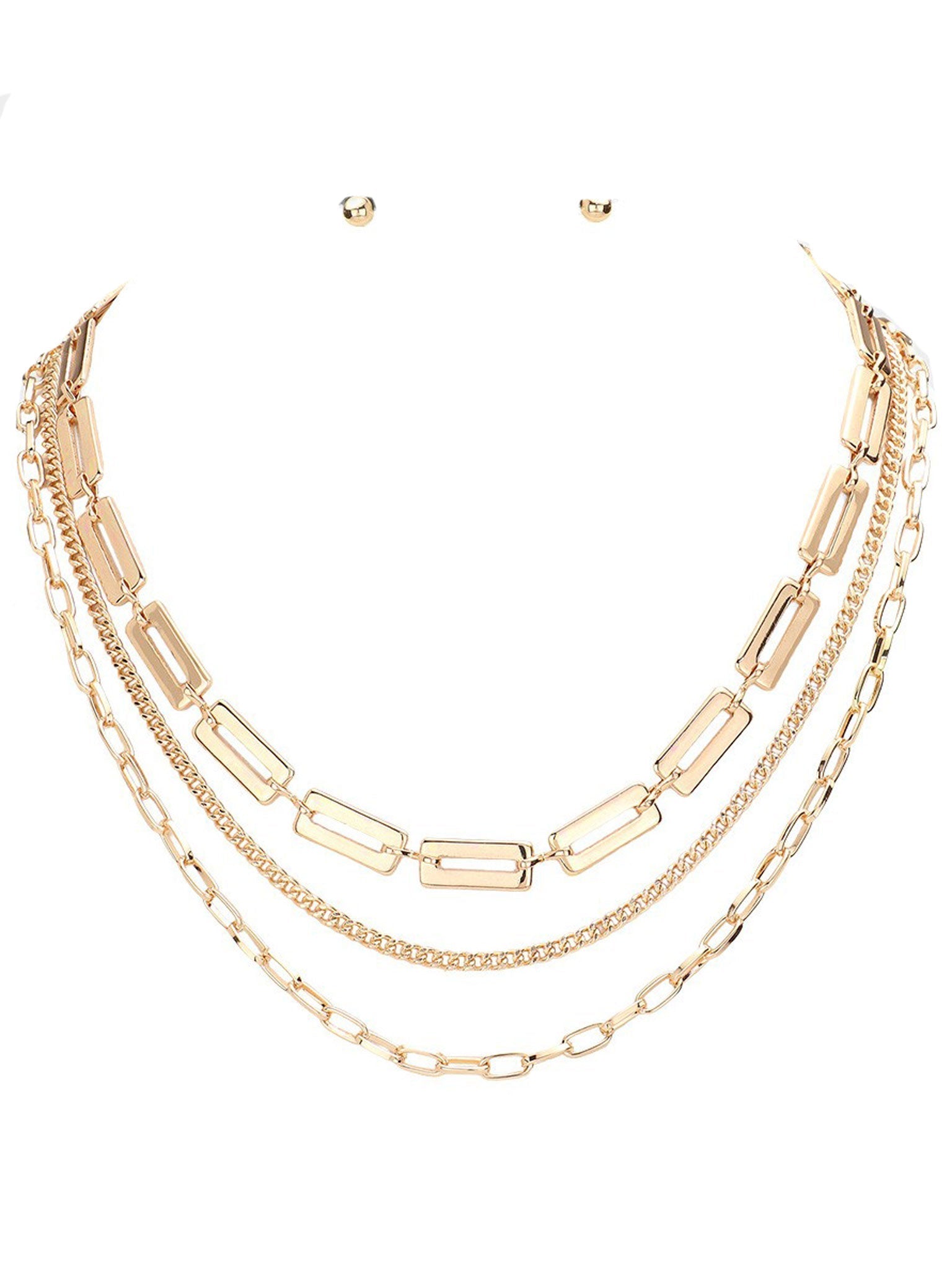 Chain Layered Gold Necklace