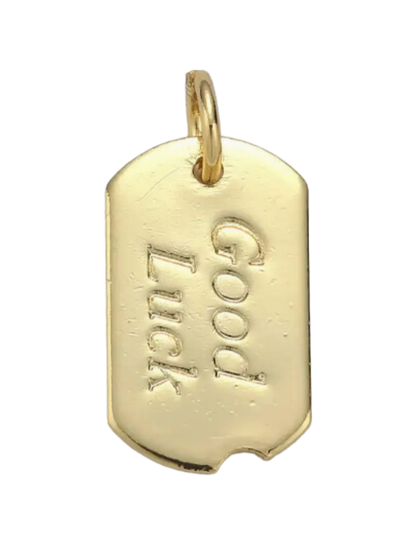 Gold Good Luck Tag Charm