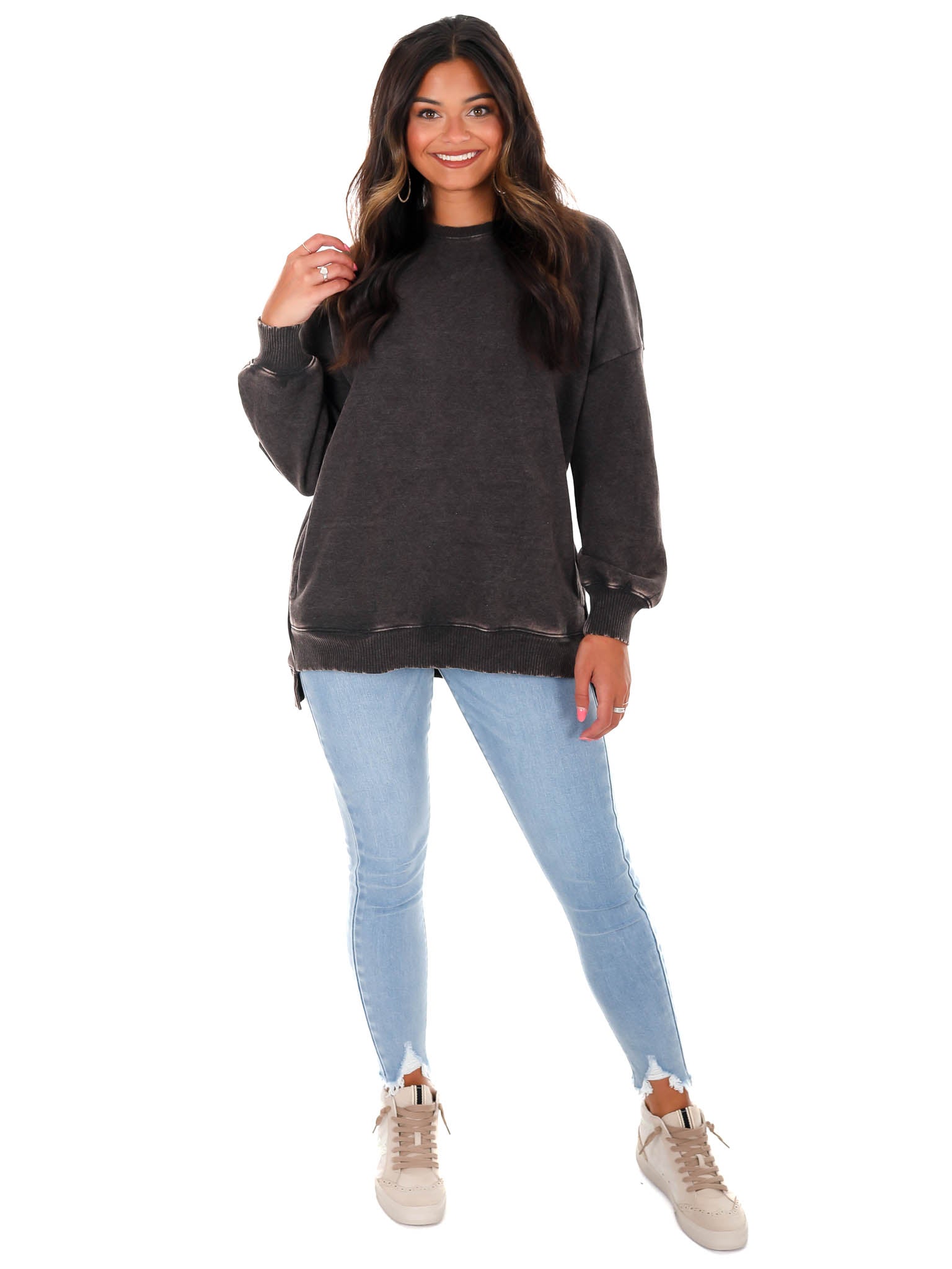 Comfy Acid Wash Pullover