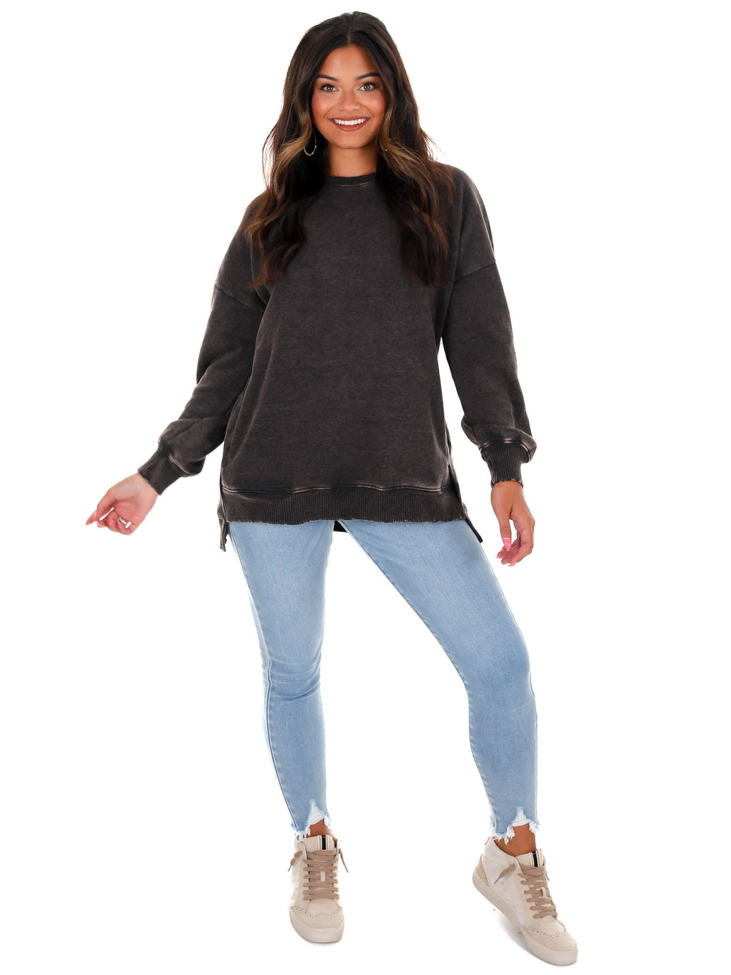 Comfy Acid Wash Pullover