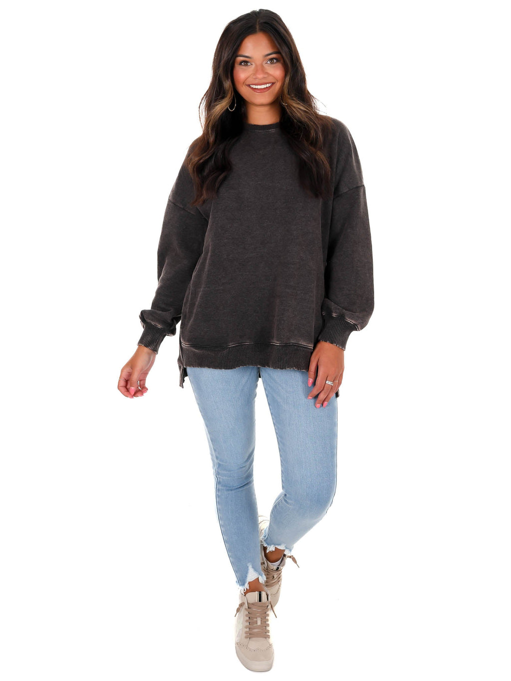 Comfy Acid Wash Pullover