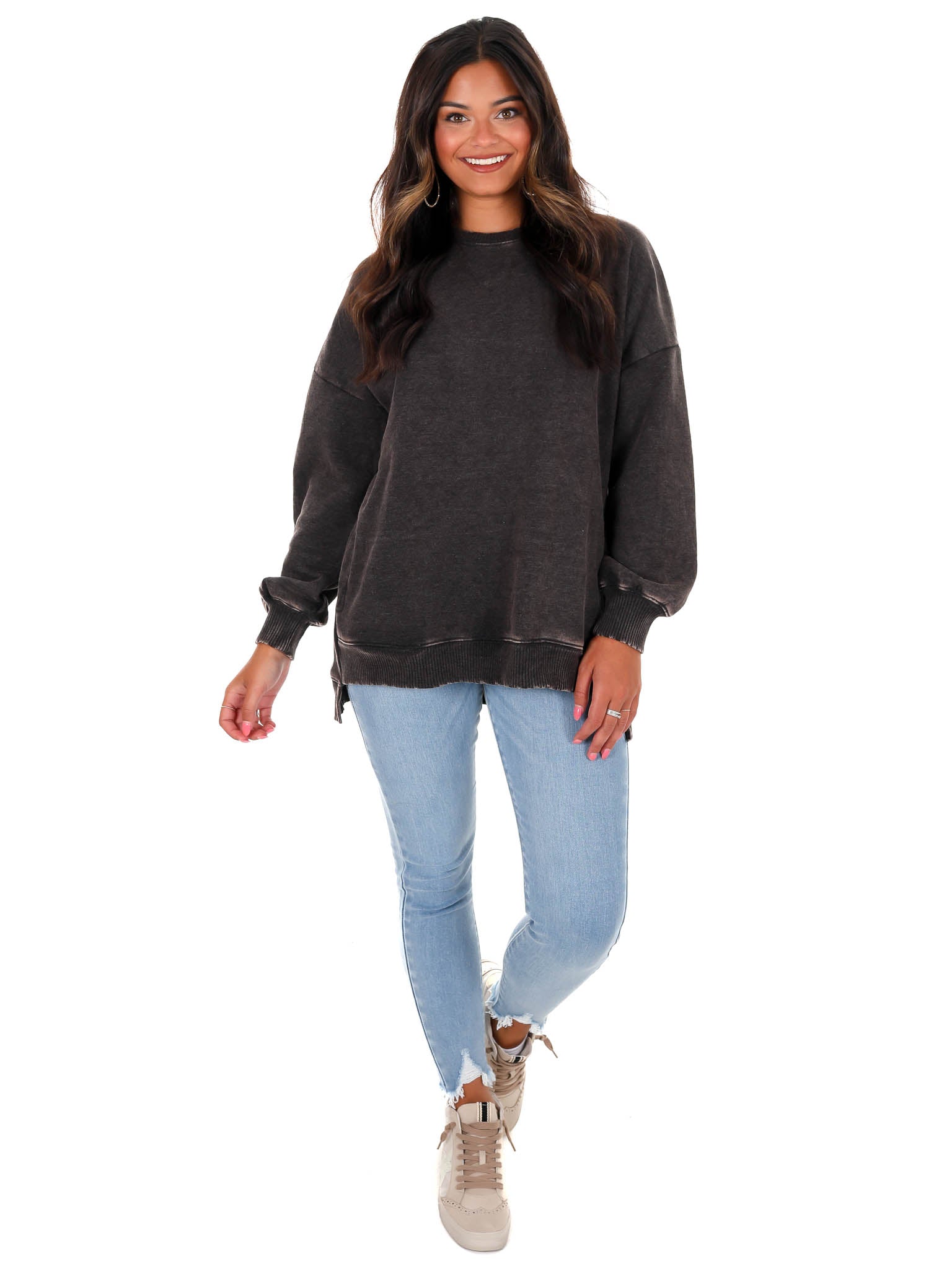 Comfy Acid Wash Pullover