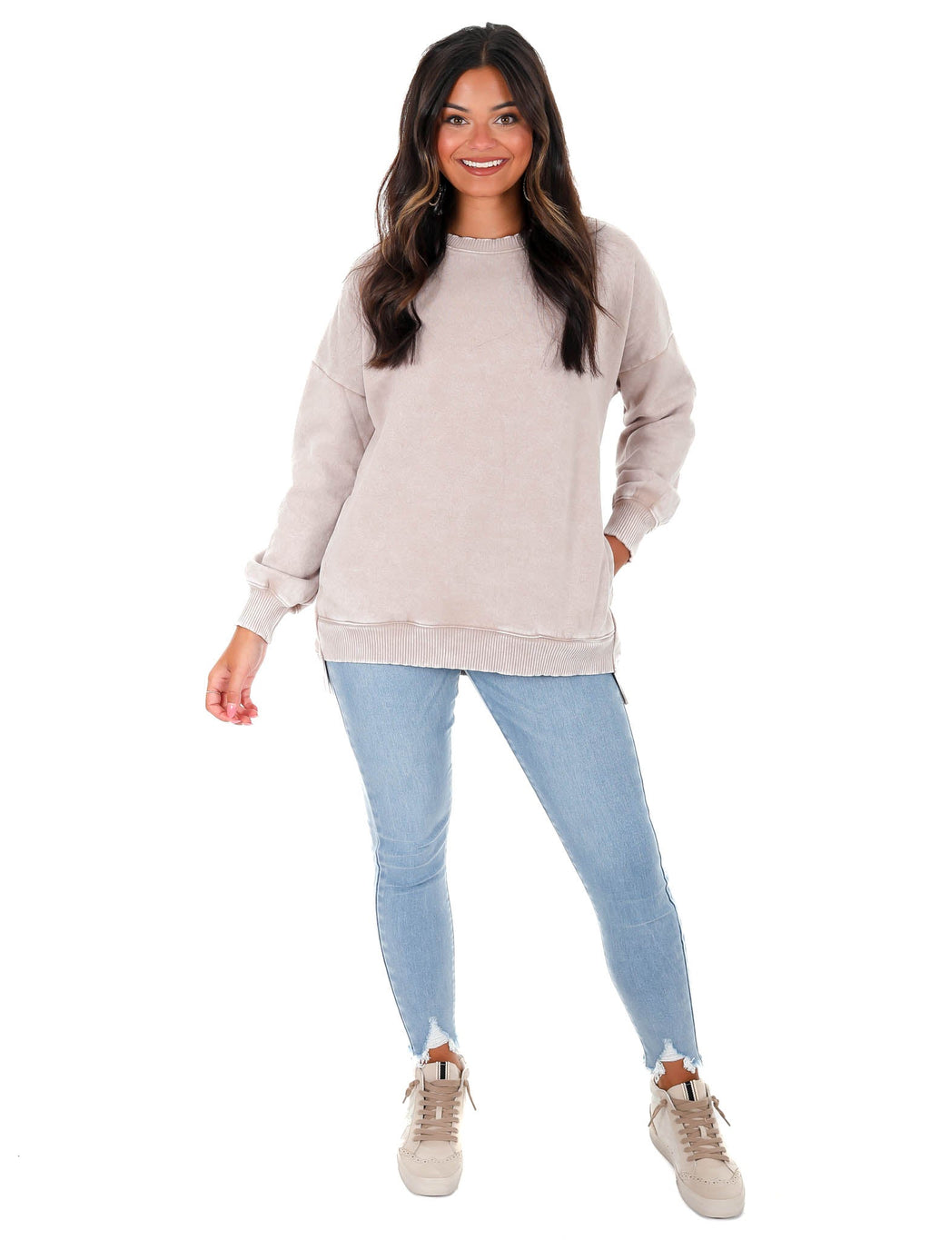 Comfy Acid Wash Pullover