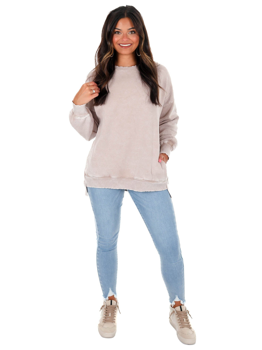 Comfy Acid Wash Pullover