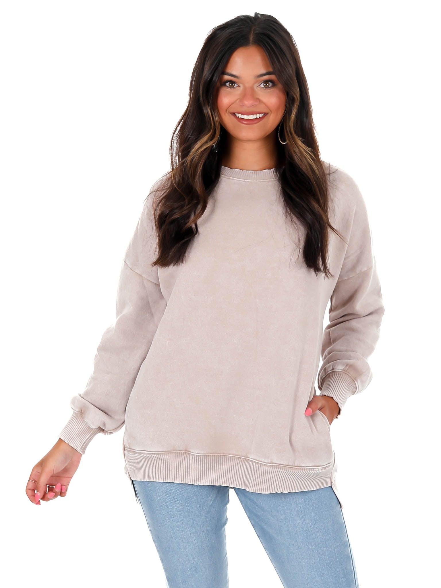 Comfy Acid Wash Pullover