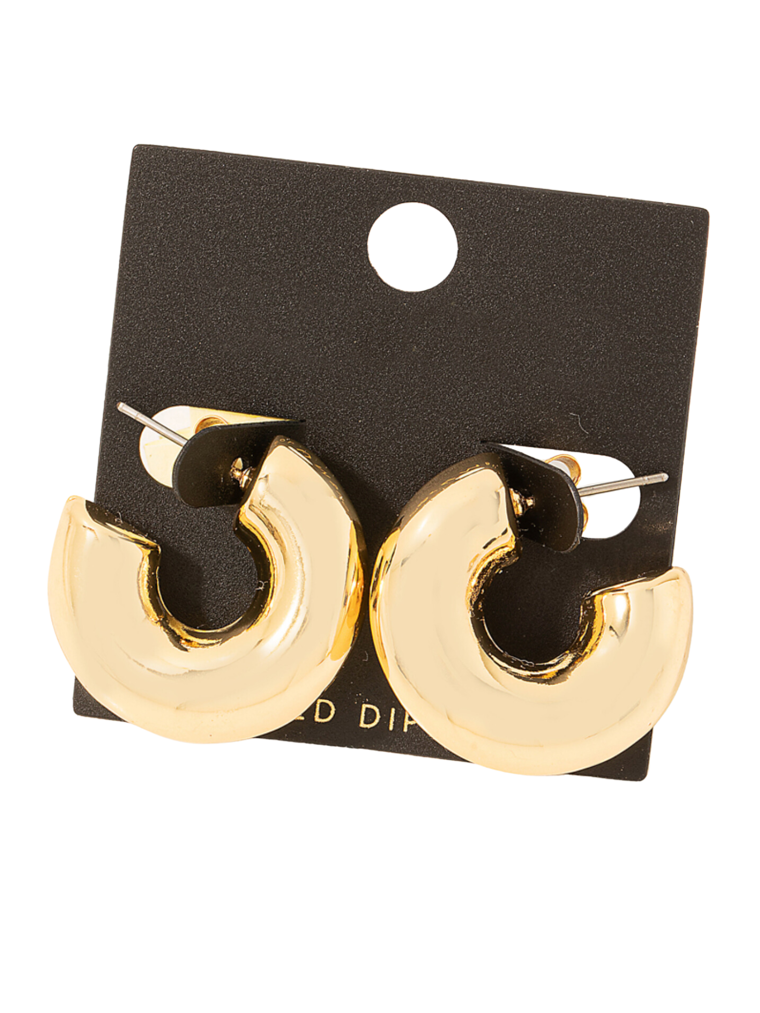 Gold Dipped Thick Circle Hoop Earrings