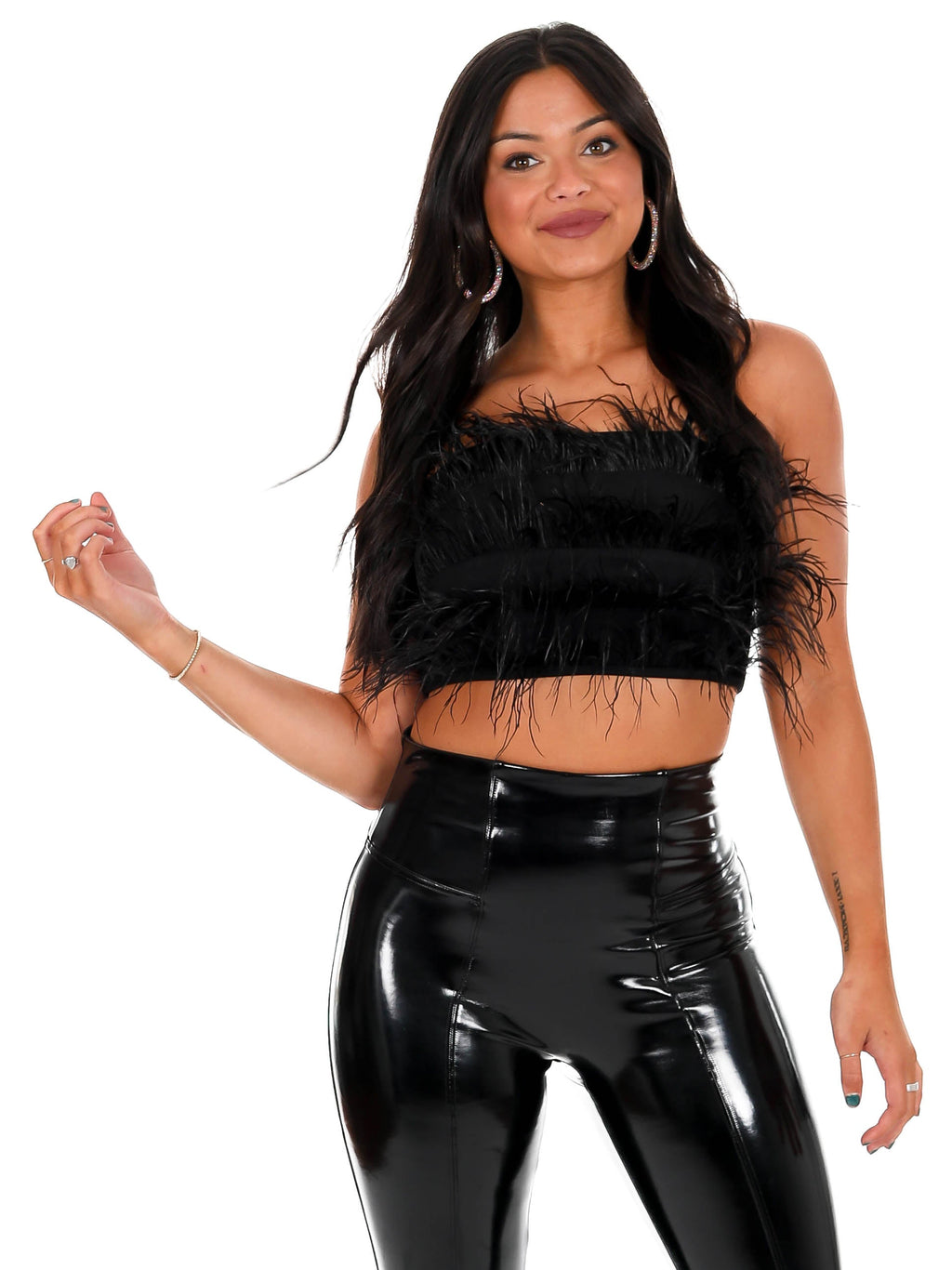 Girly Girl Fur Cami Crop Top