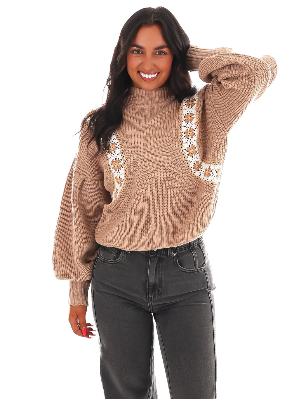 Crochet Charm Knit Sweater