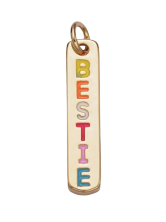 Colorful Bestie Tag Charm