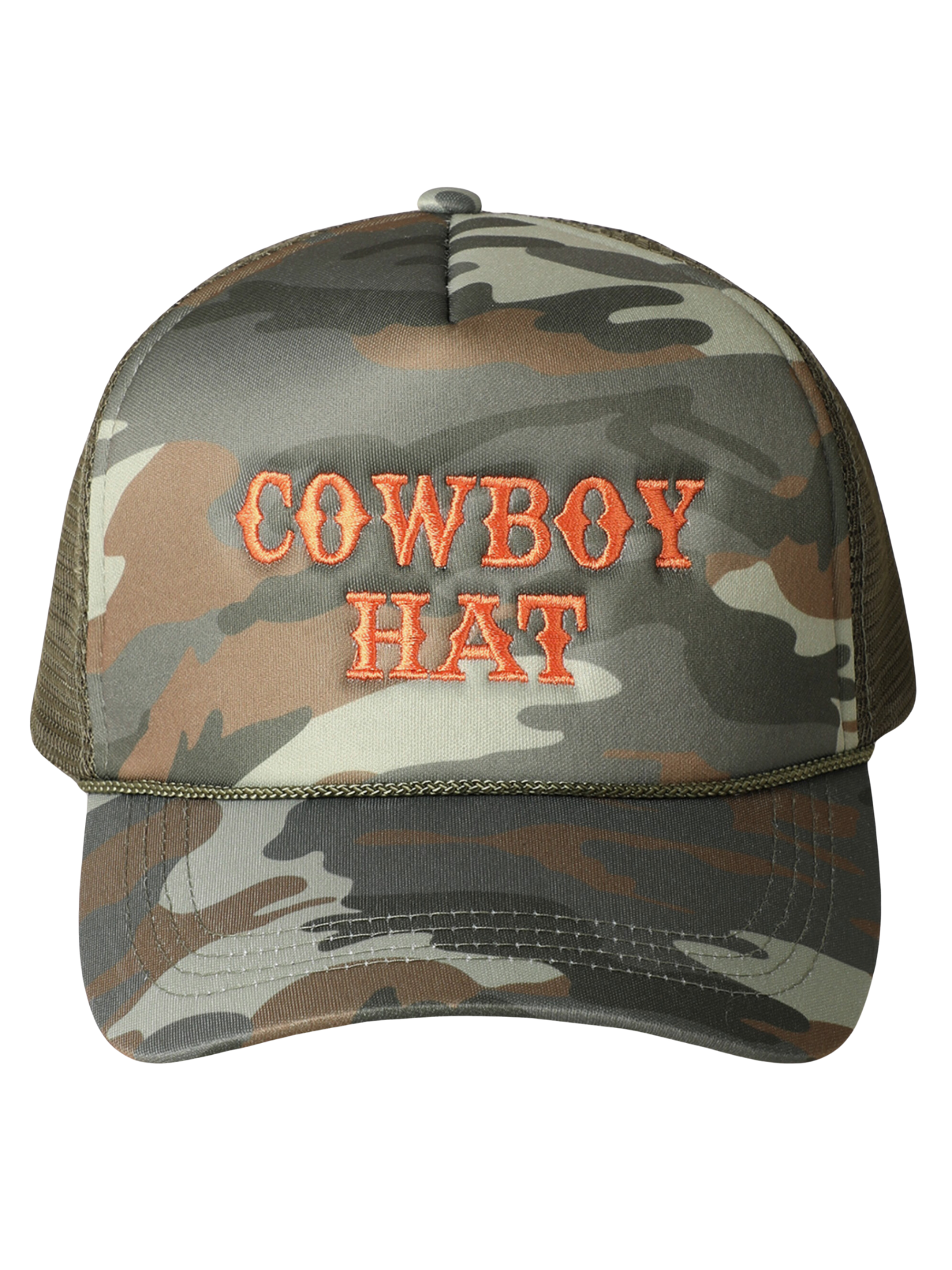 Camo Cowboy Hat Trucker Hat