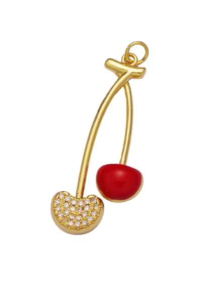 Big Enamel Stone Cherry Charm