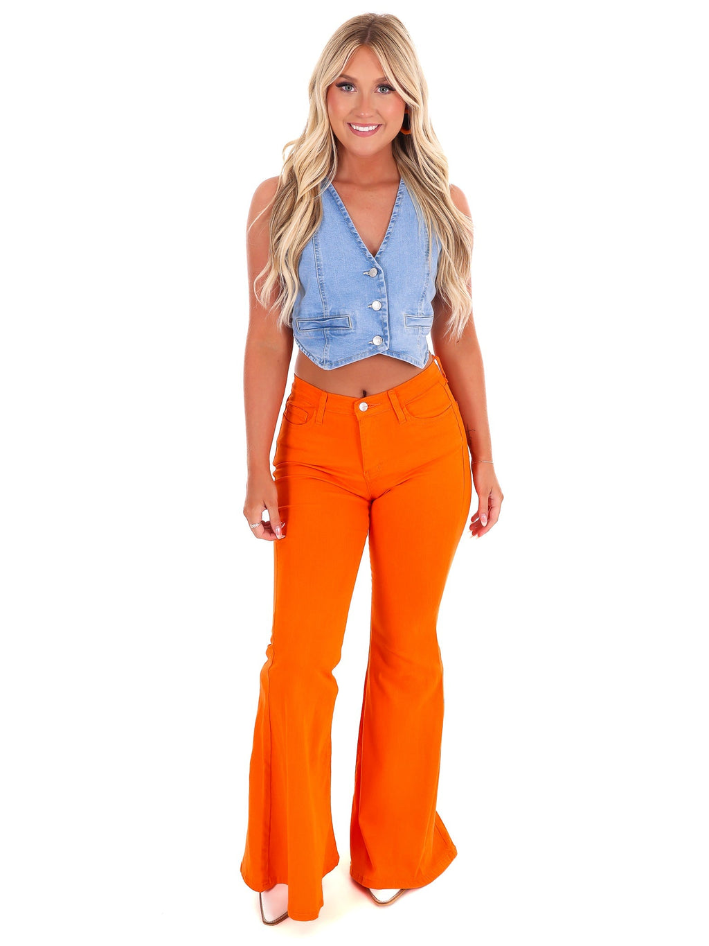 Enjoy the Ride Crop Denim Vest