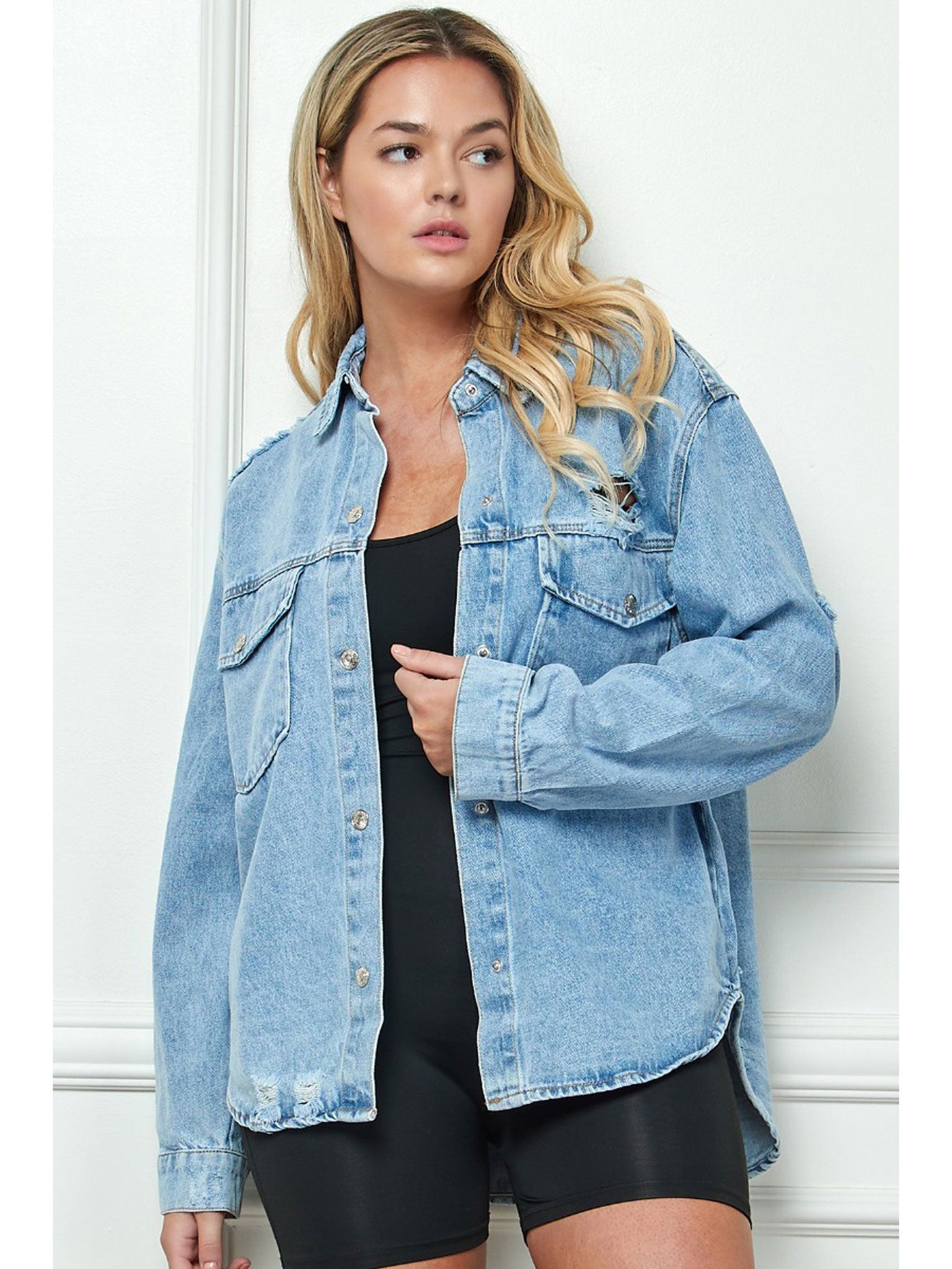 Curvy Never Too Much Denim Jacket