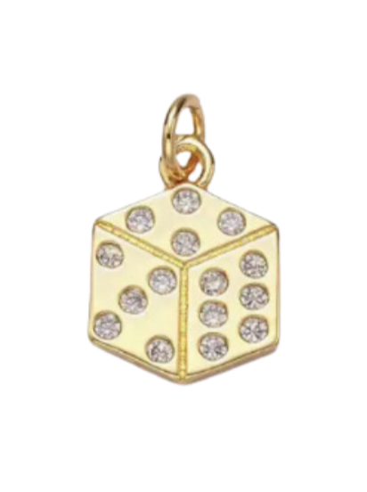 Gold Flat Dice Charm