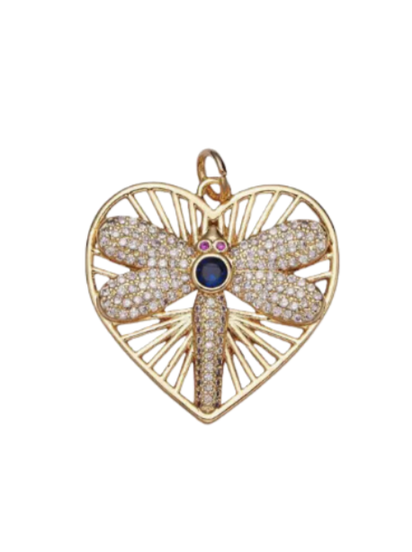 Dragonfly Heart Charm
