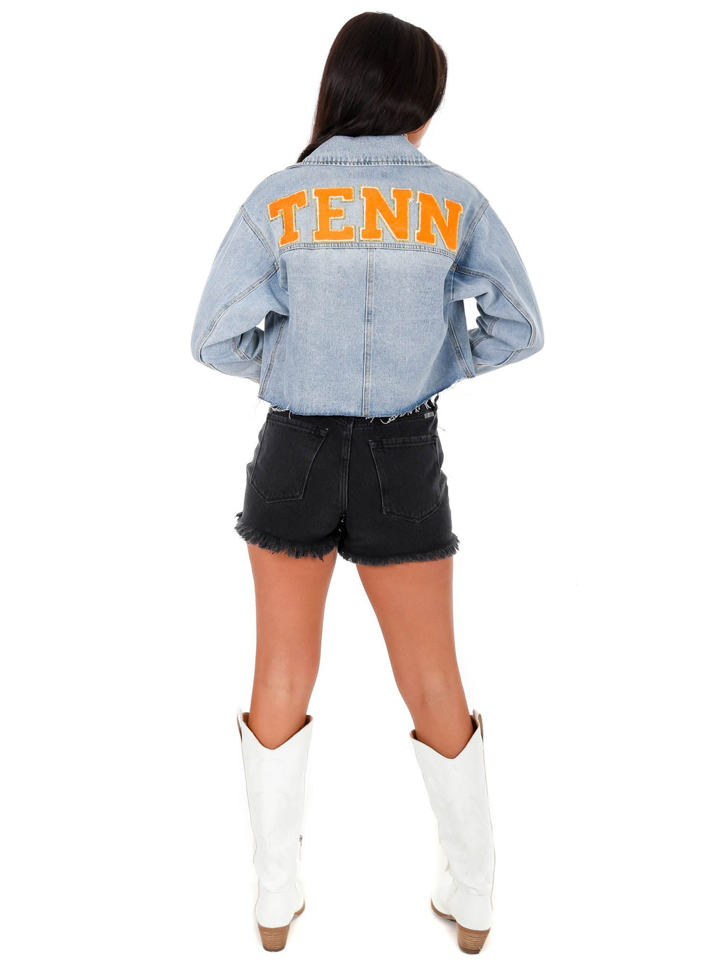 Cropped Chenille TENN Denim Jacket