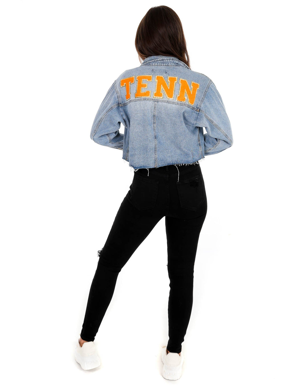 Cropped Chenille TENN Denim Jacket