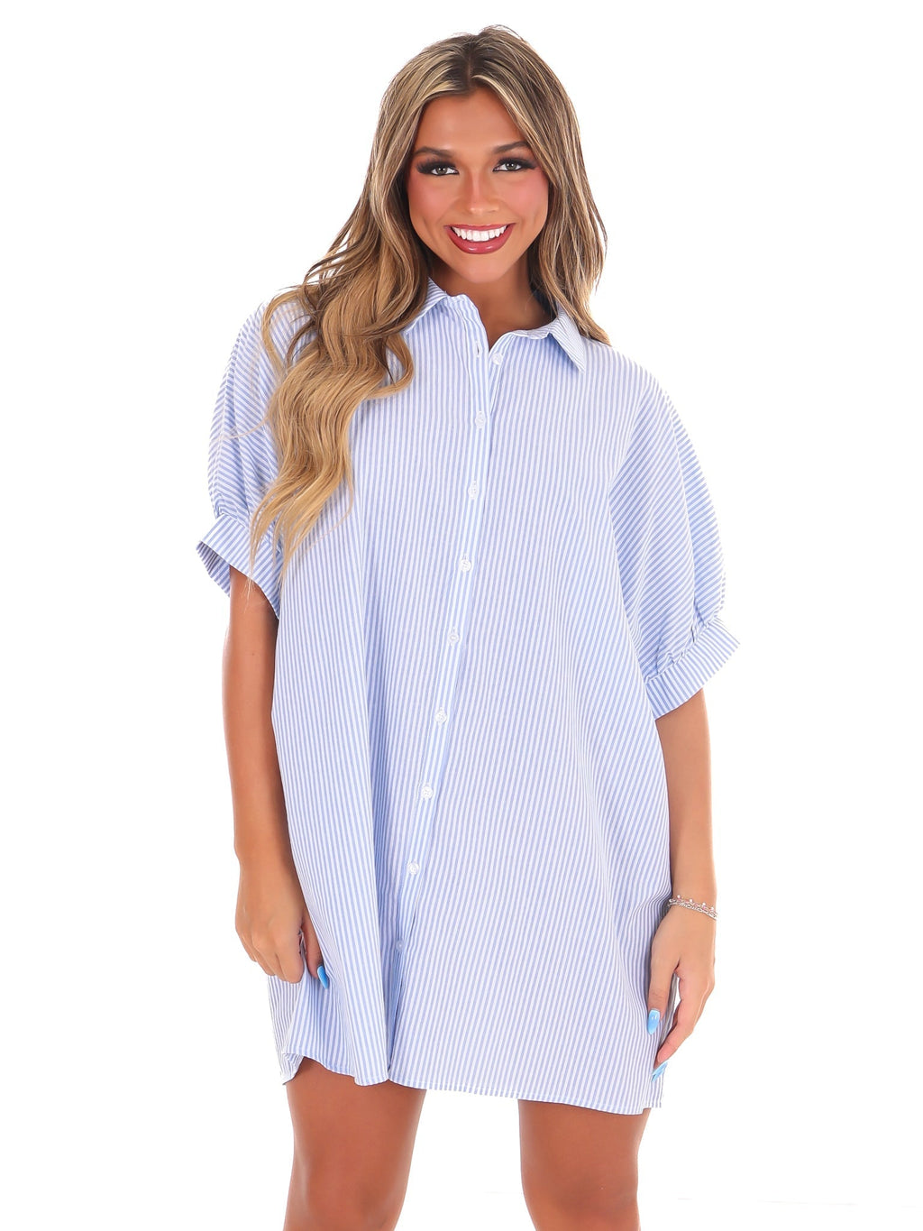 Here We Go Again Oversized Striped Dress