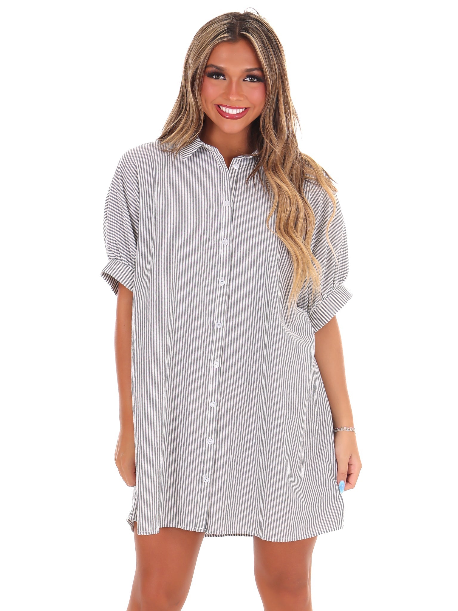 Here We Go Again Oversized Striped Dress