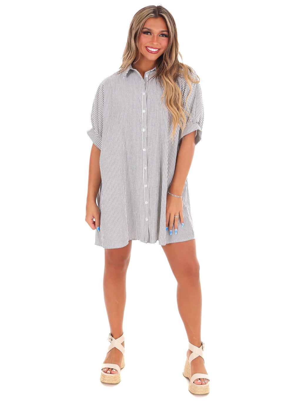 Here We Go Again Oversized Striped Dress