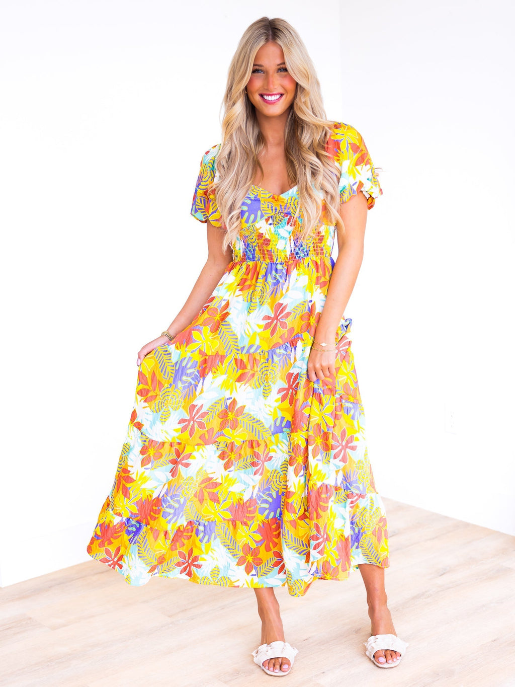 Celebration Print Maxi Dress