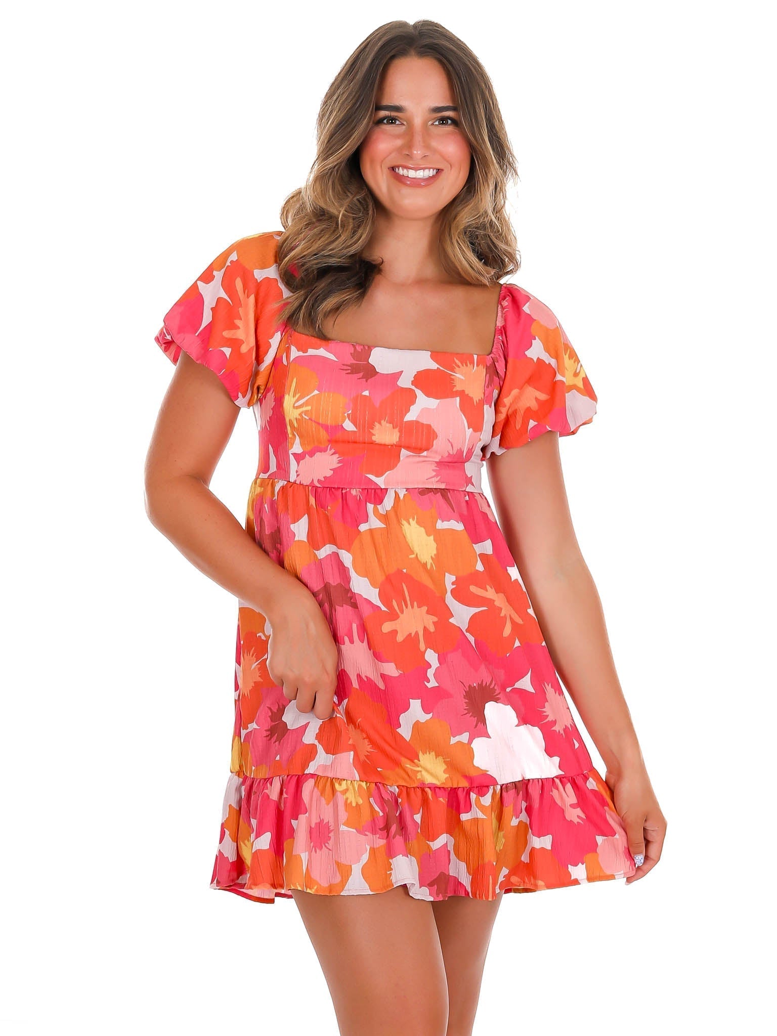 Golden Days Floral Babydoll Dress
