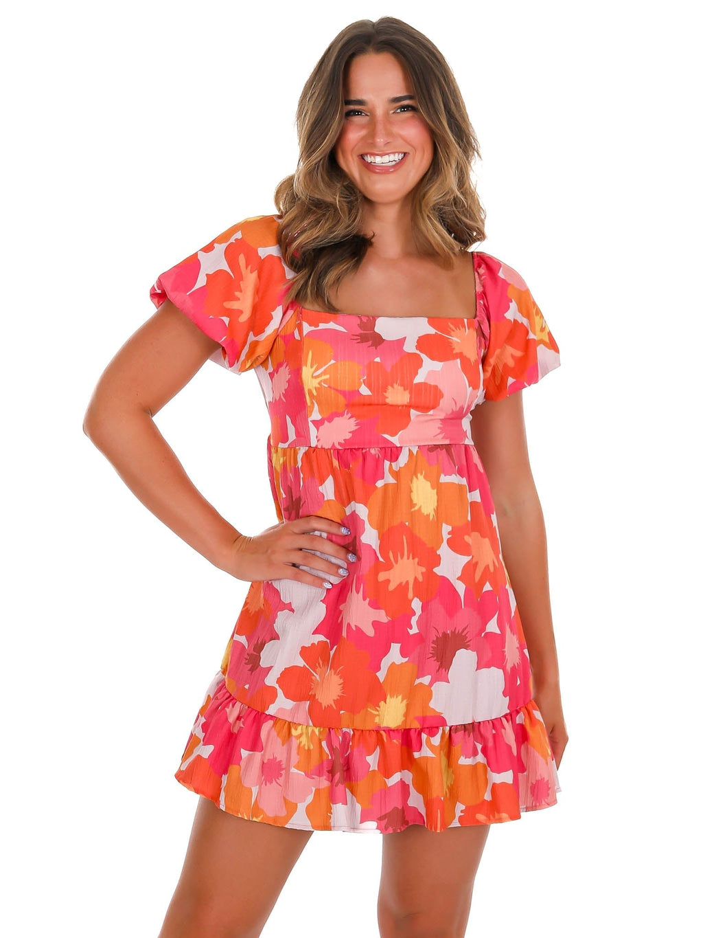 Golden Days Floral Babydoll Dress