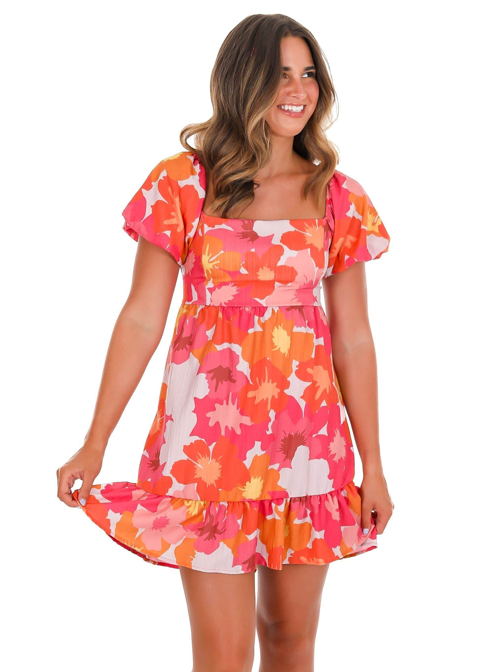 Golden Days Floral Babydoll Dress