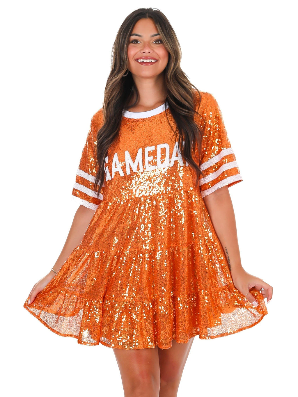 Game Day Sequin Babydoll Dress