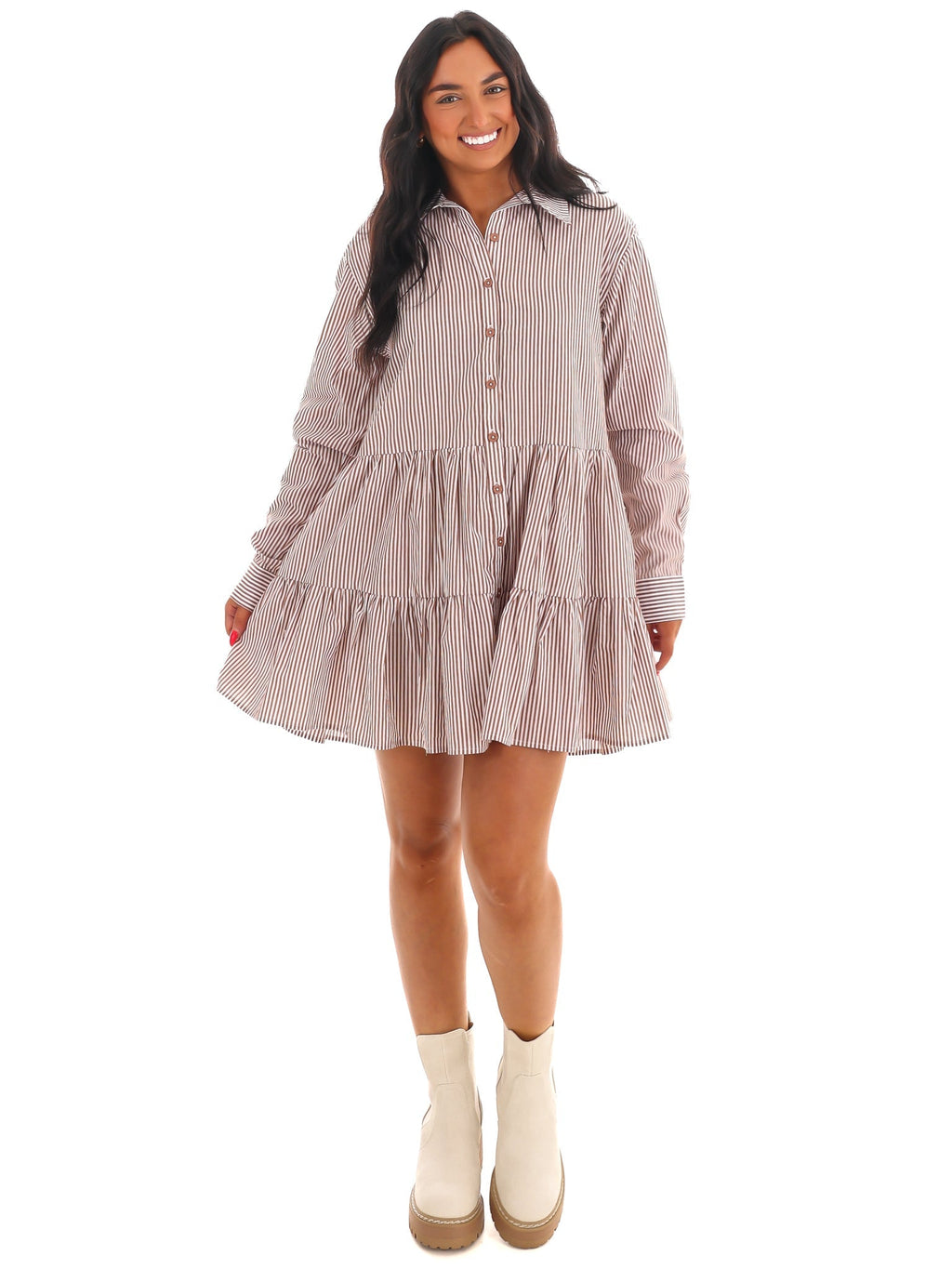 Endless Stripes Button Down Dress