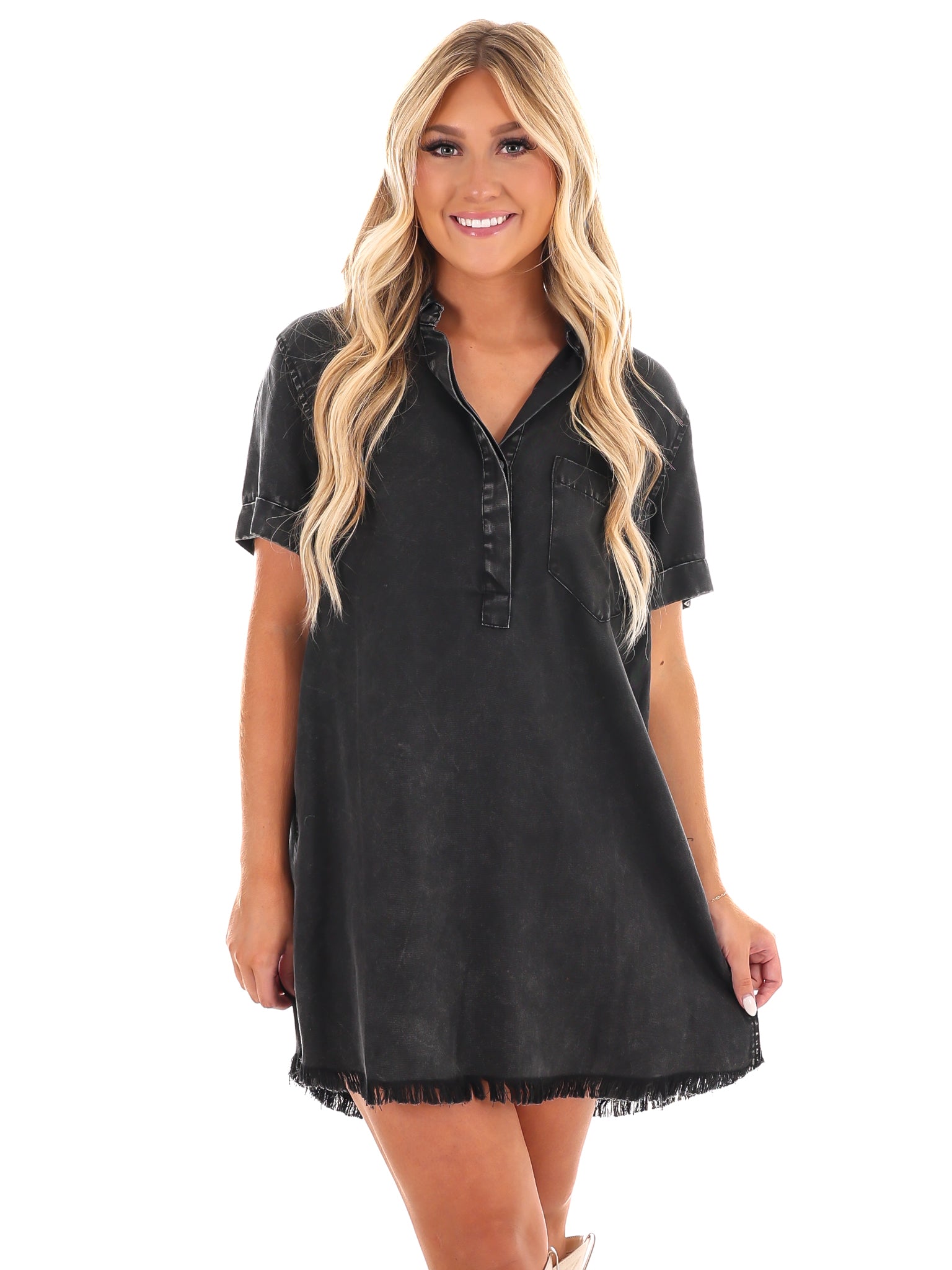Every Little Thing Denim Shirt Dress