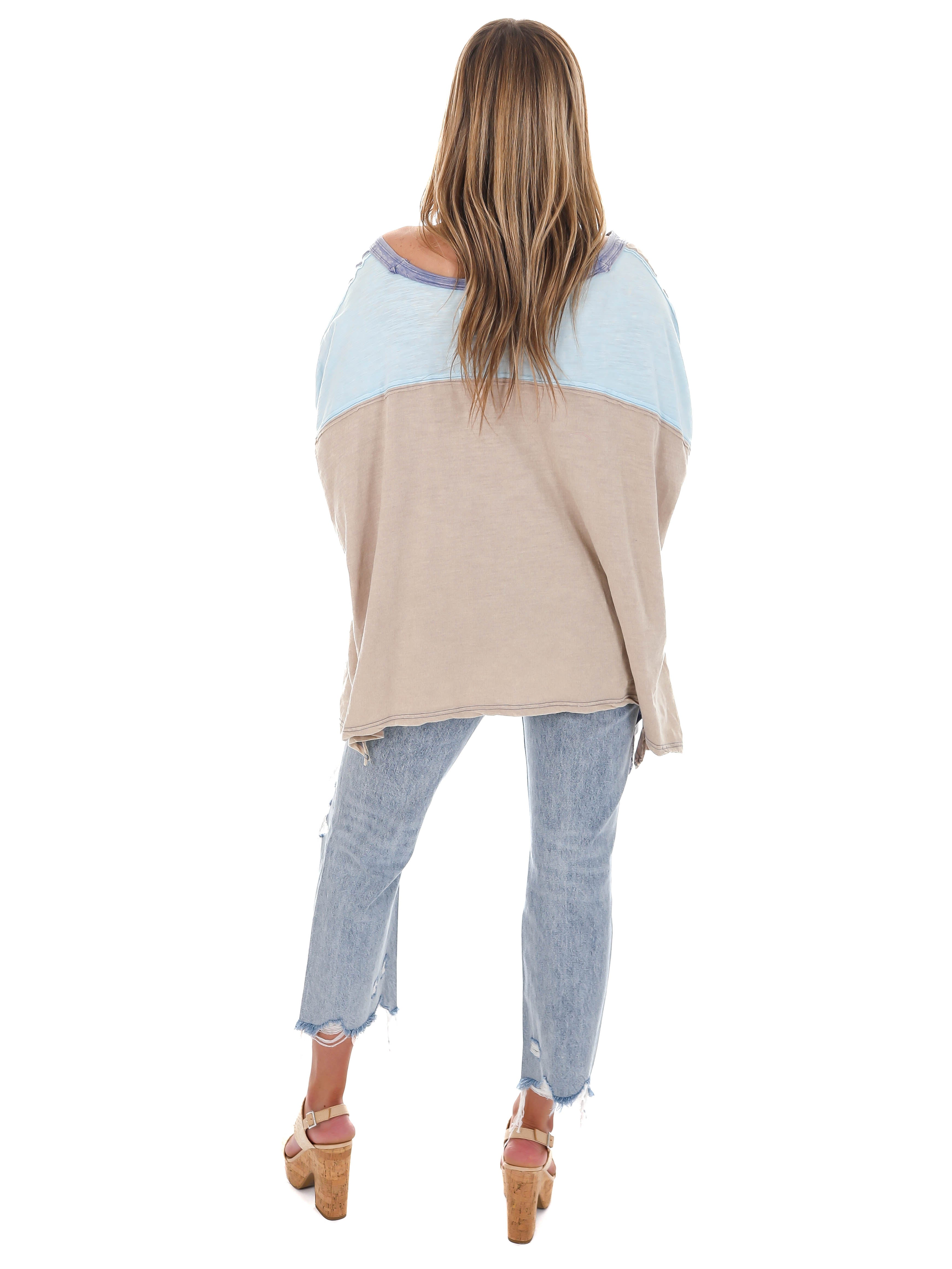 Catch the Wind Oversized Colorblock Top