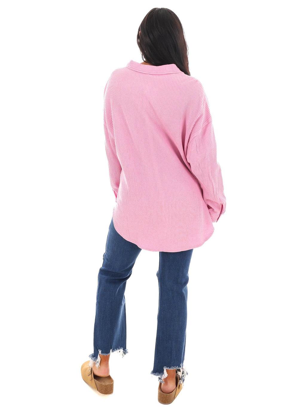 Chilly Days Waffle Knit Button Up Top