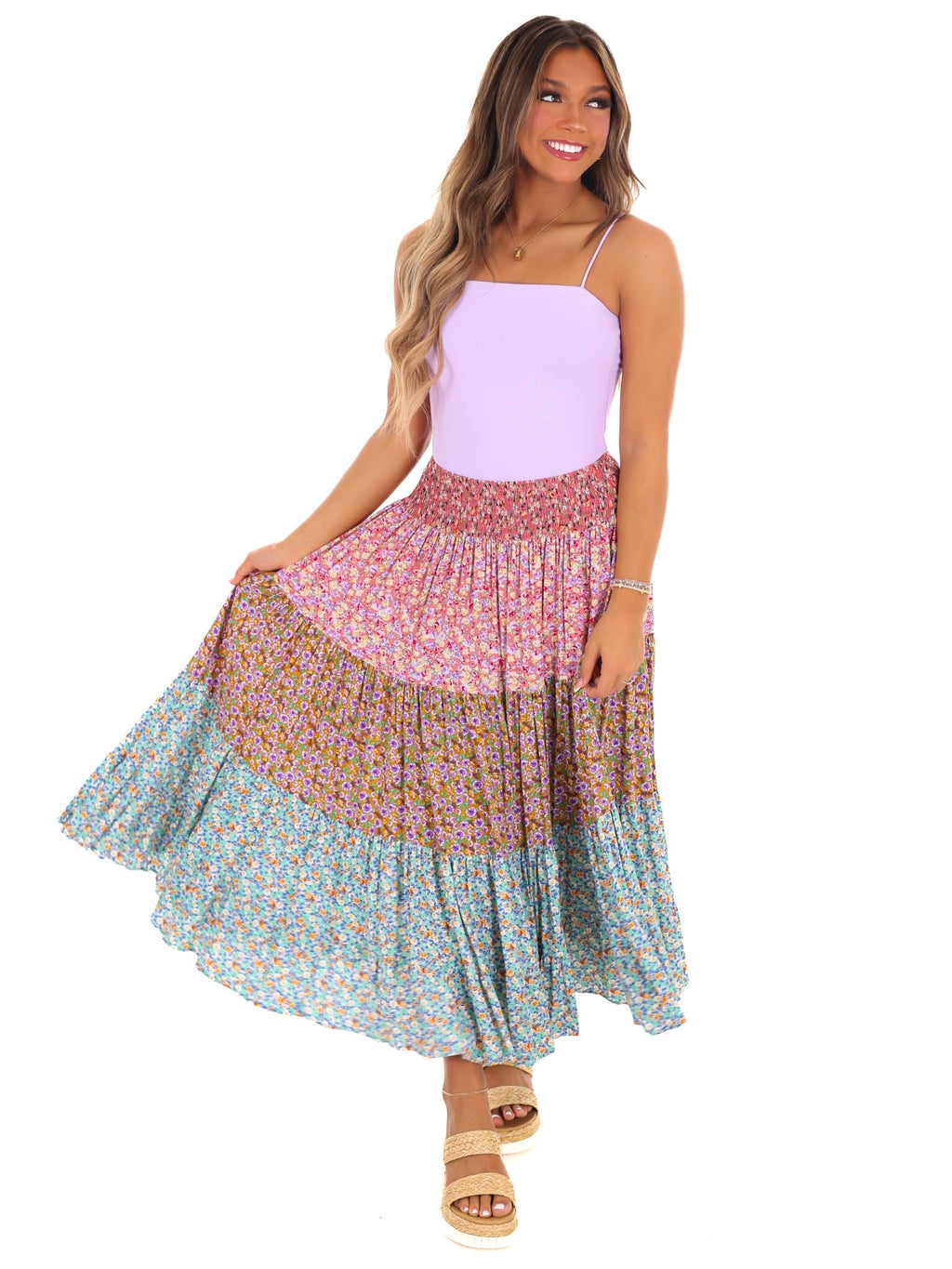 Fall to Pieces Floral Maxi Skirt