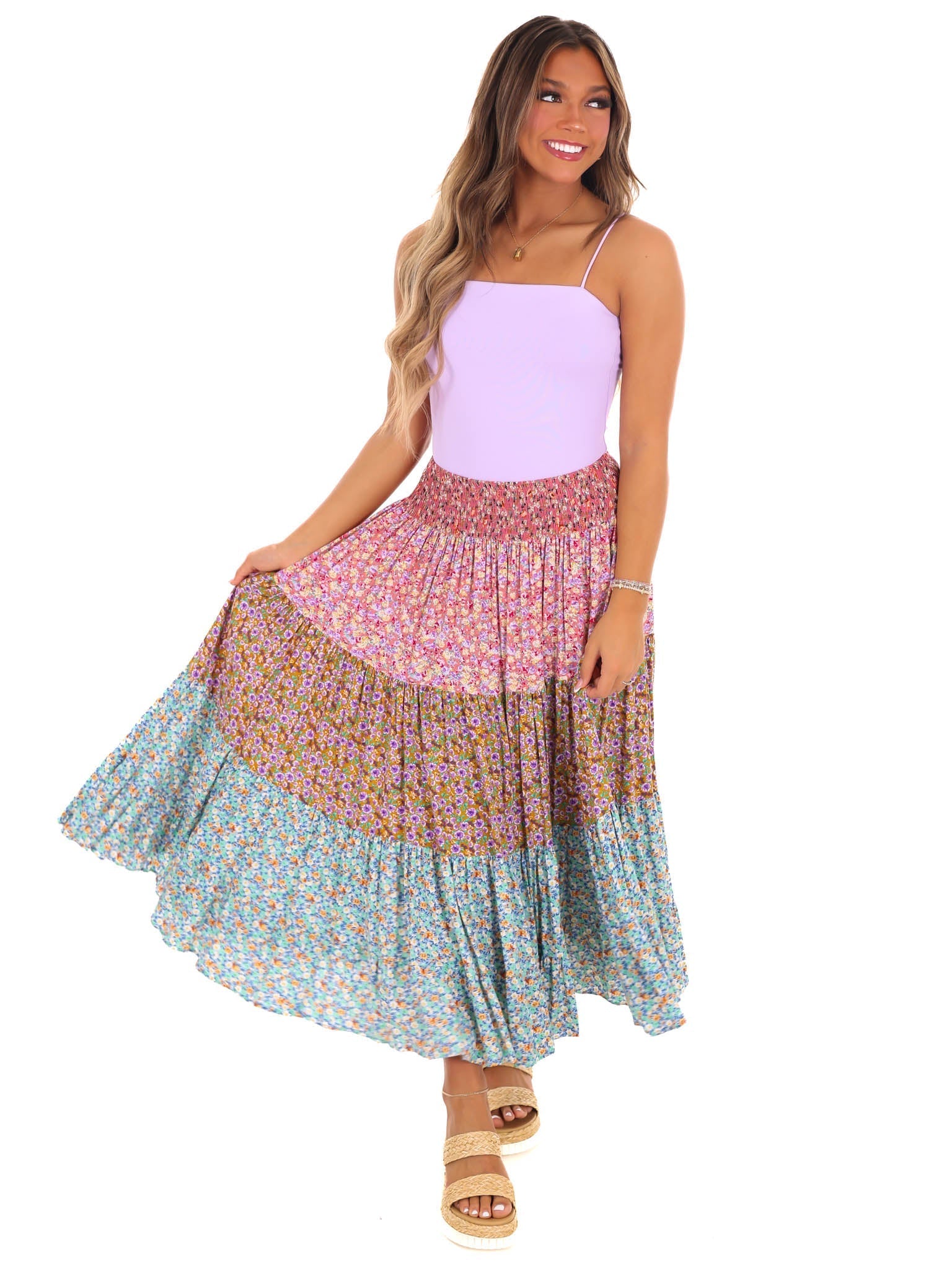 Fall to Pieces Floral Maxi Skirt