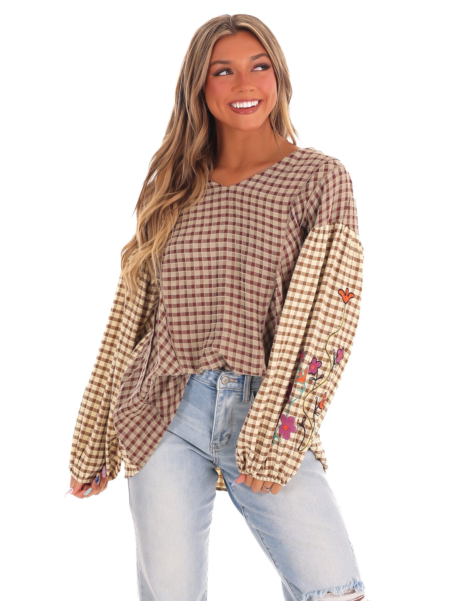 Autumn Glow Plaid Top