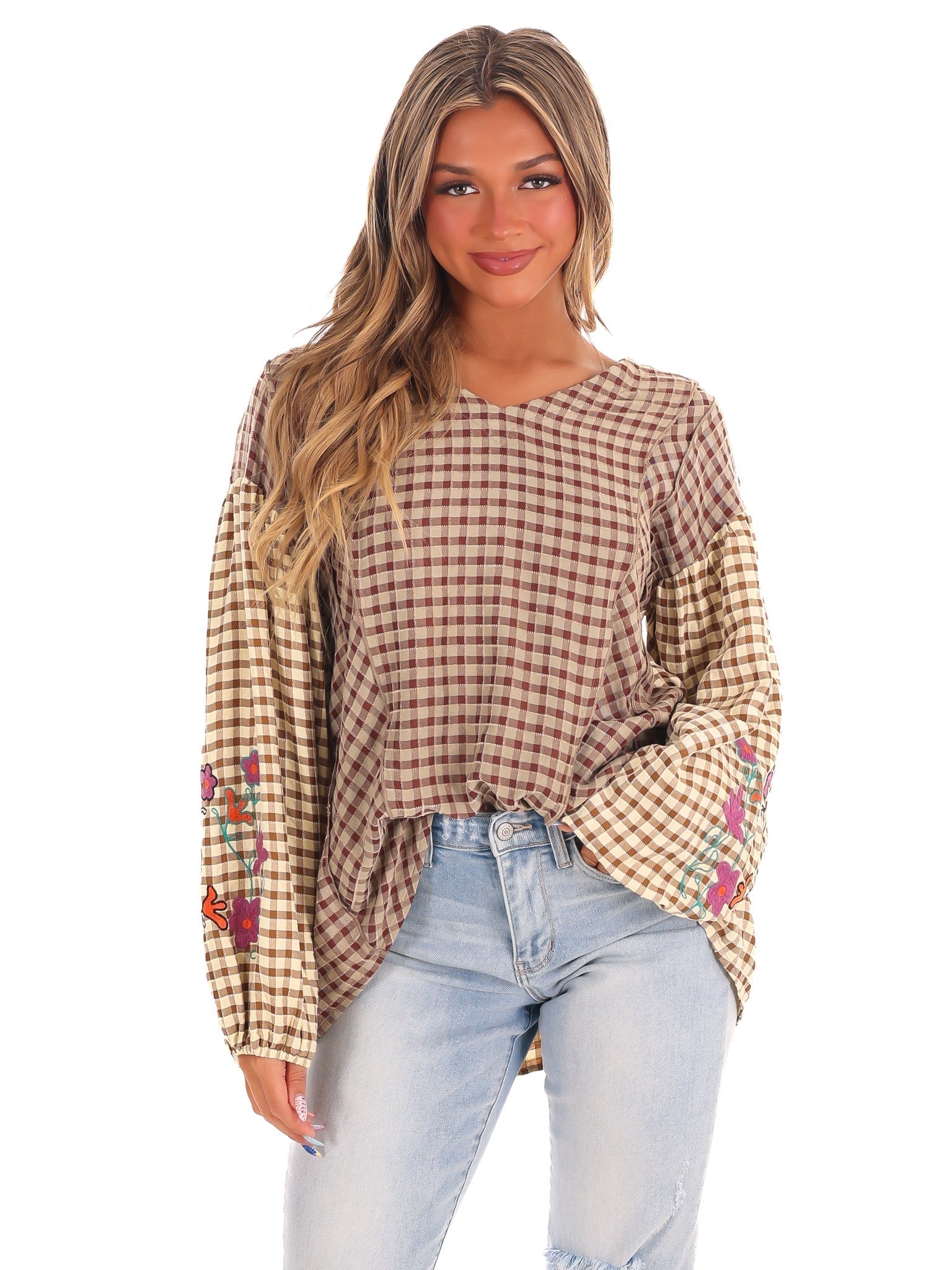 Autumn Glow Plaid Top