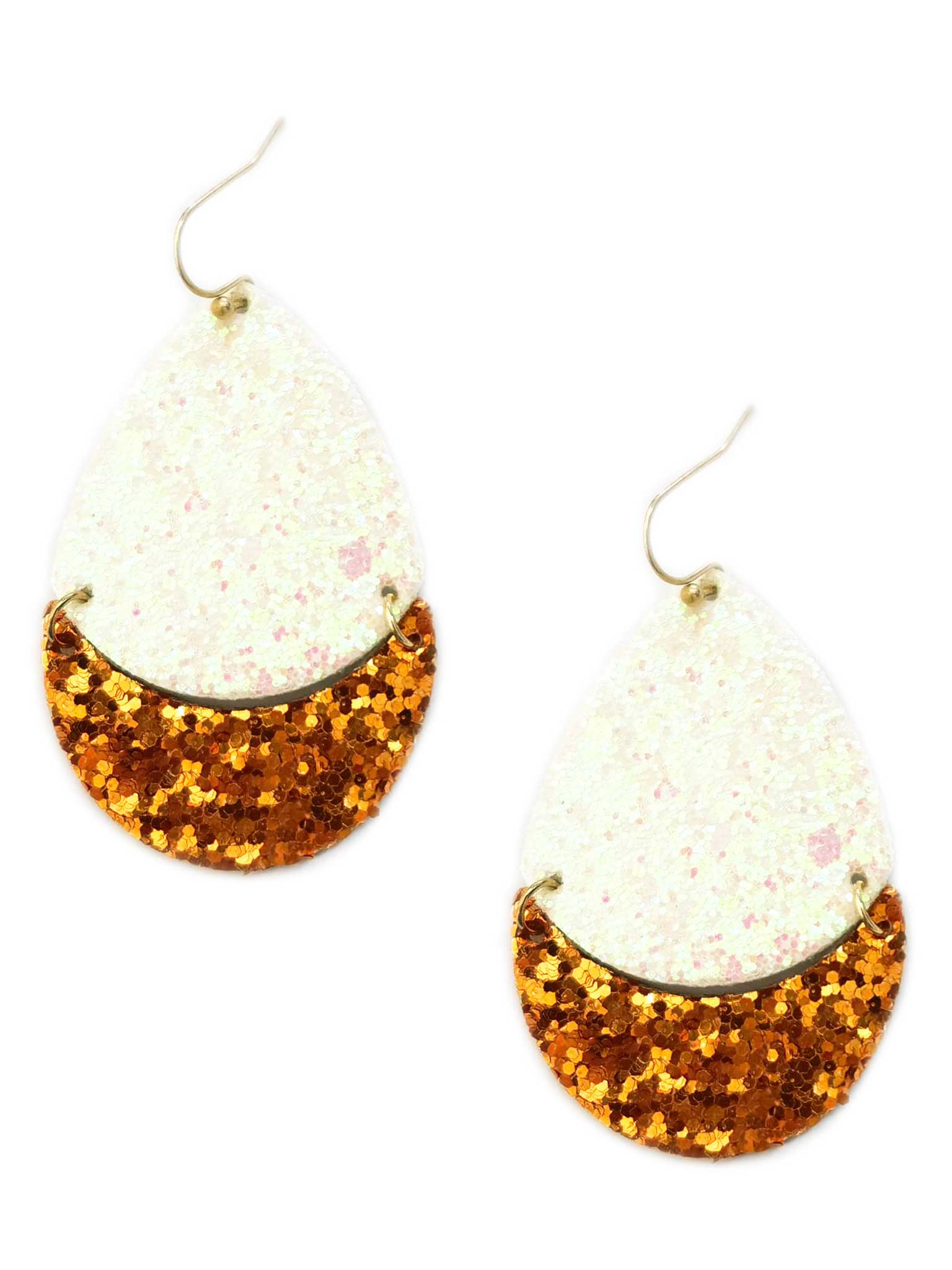 Good Vibes & Touchdowns Glitter Teardrop Earrings