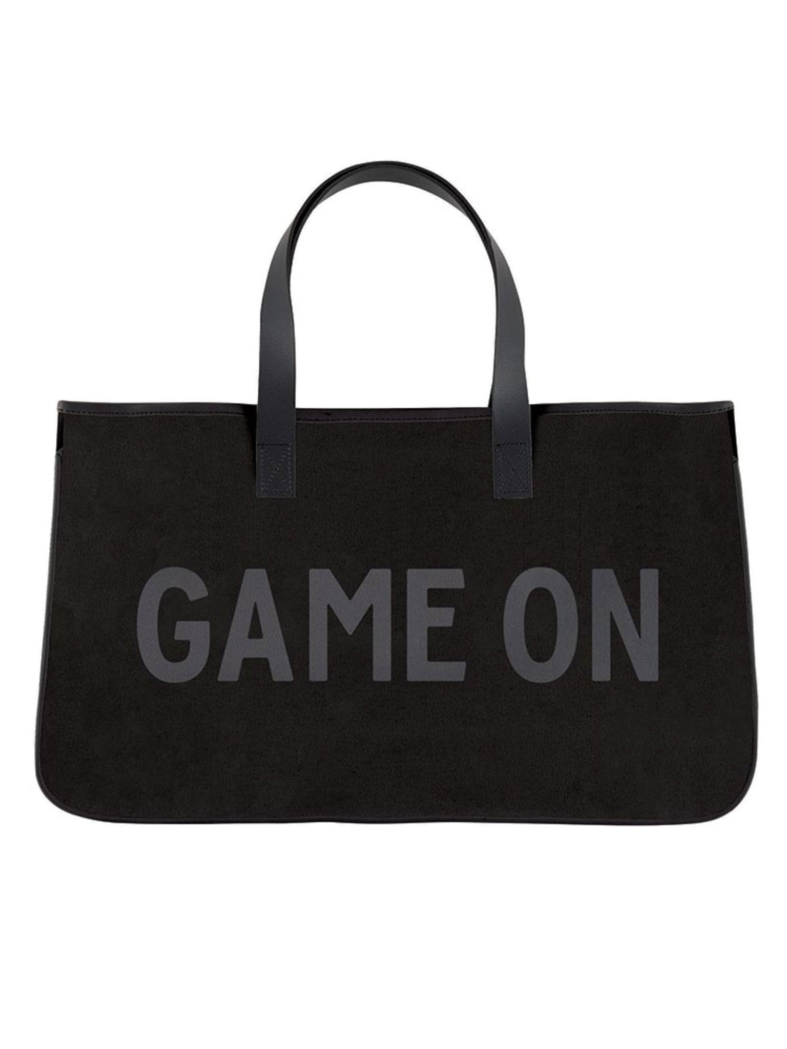 Game On Black Canvas Tote