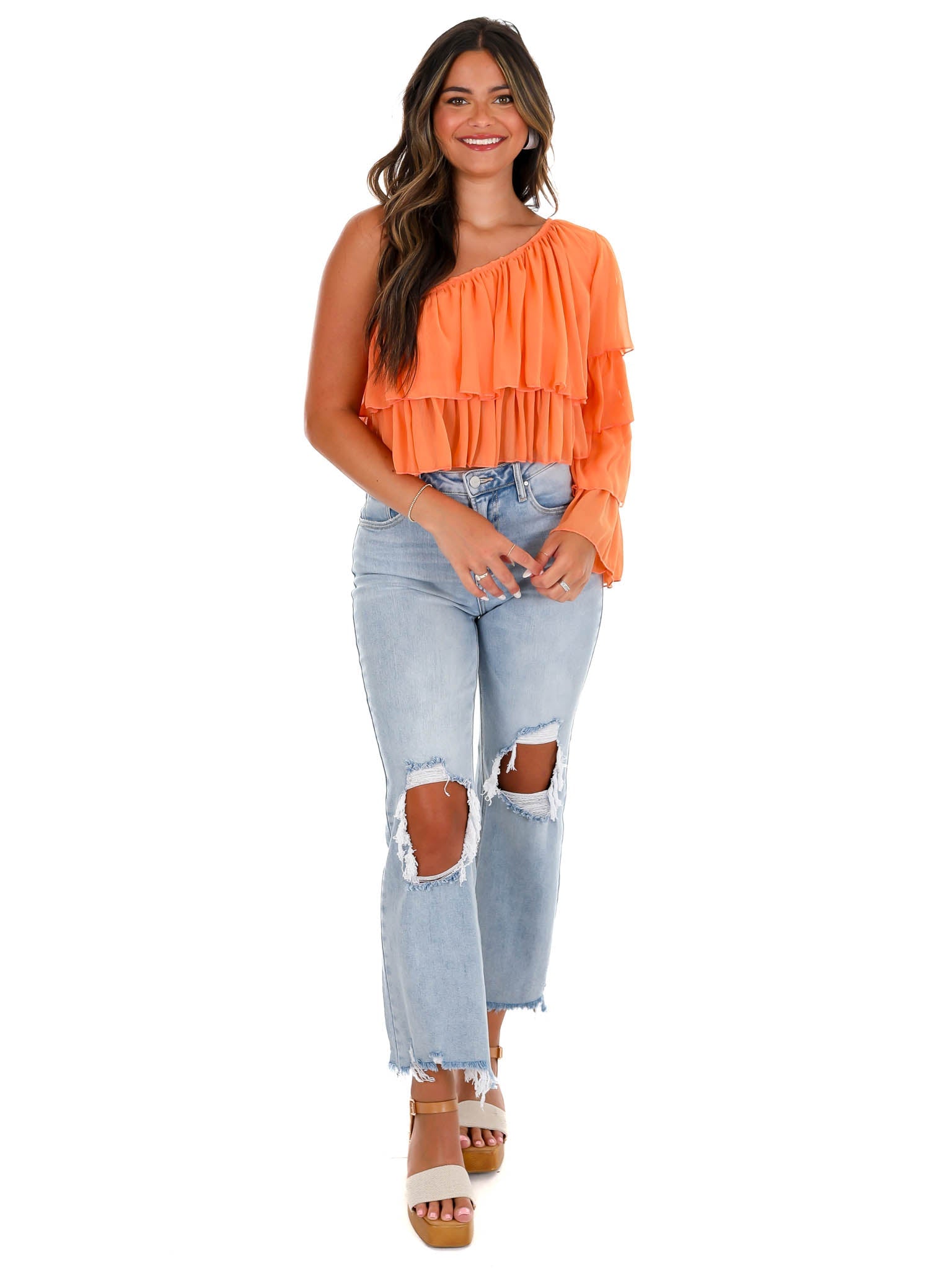 Having A Ball Tiered One Shoulder Top