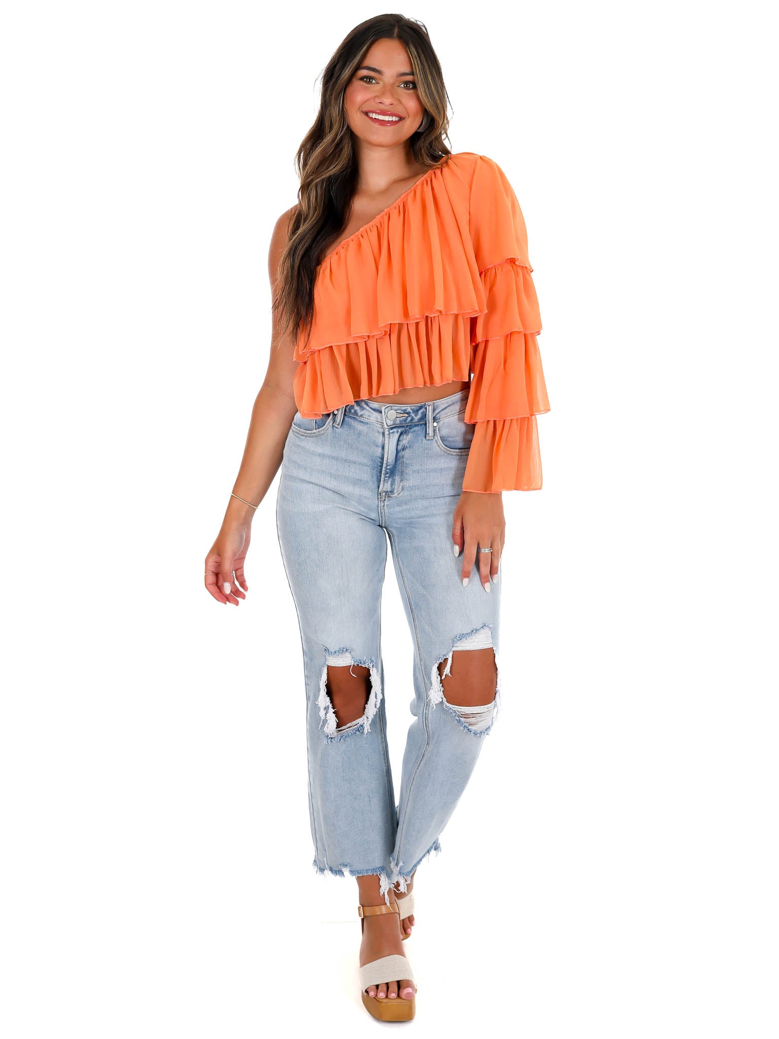 Having A Ball Tiered One Shoulder Top