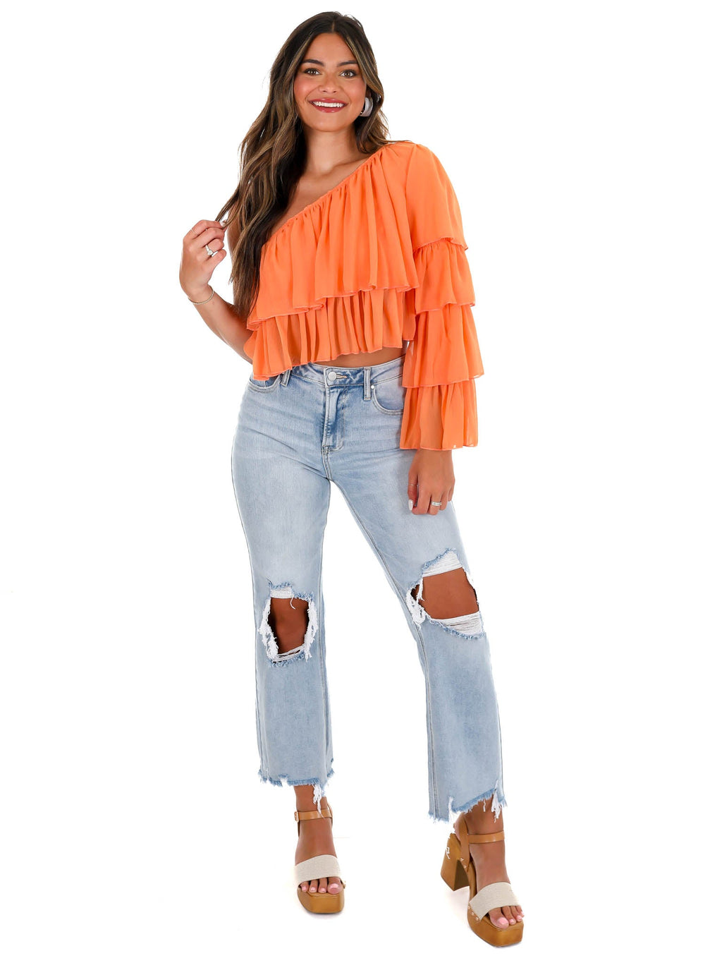 Having A Ball Tiered One Shoulder Top